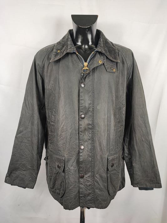 Barbour Giacca Bedale Uomo Vintage Blu C48/122cm Bedale waxed jacket Size XL comoda
