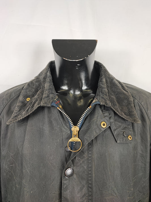 Barbour Giacca Bedale Uomo Vintage Blu C48/122cm Bedale waxed jacket Size XL comoda