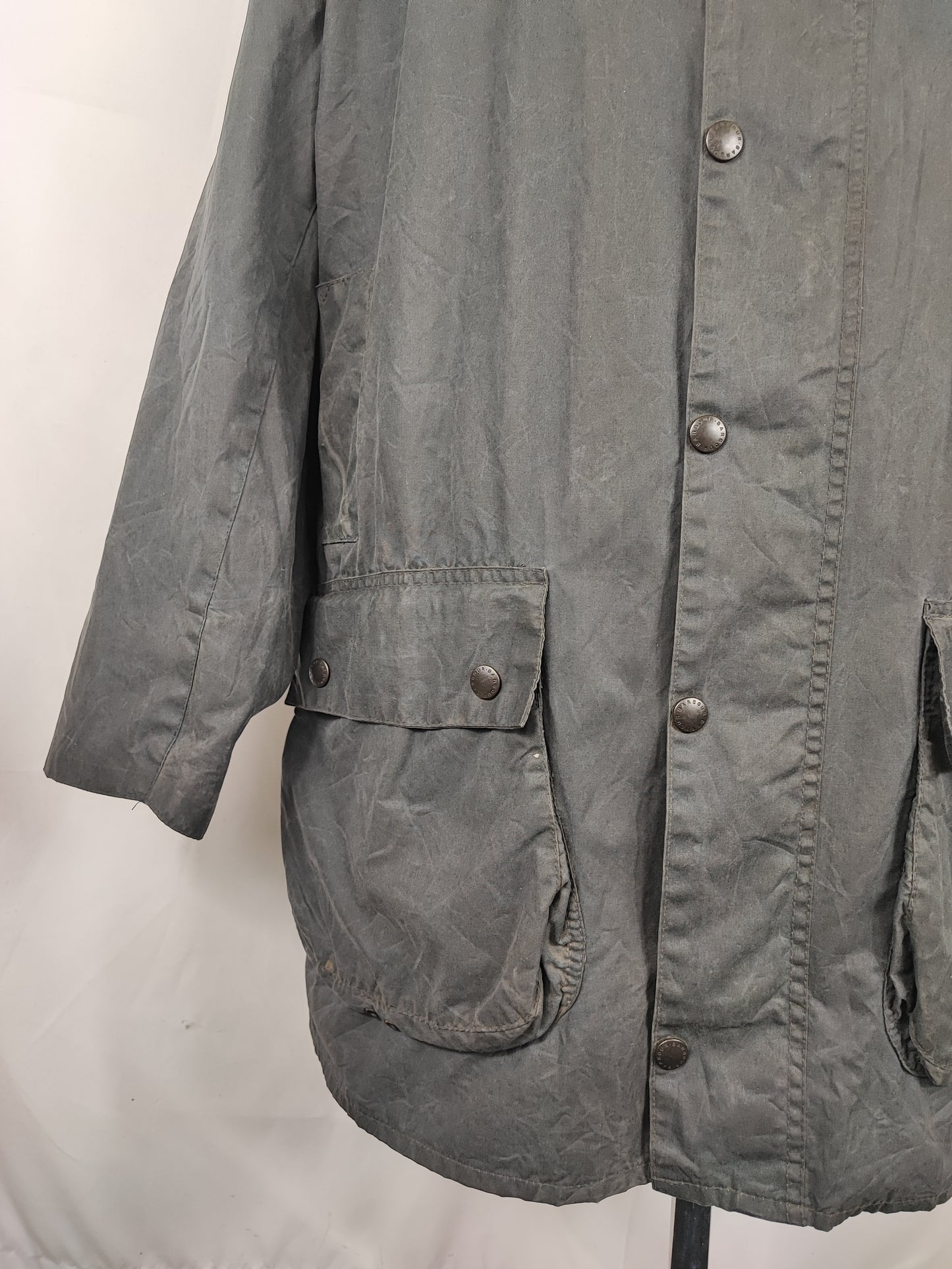 Barbour Uomo Border Blu cotone Cerato C44/112cm Man Navy Border Coat Large/Xlarge