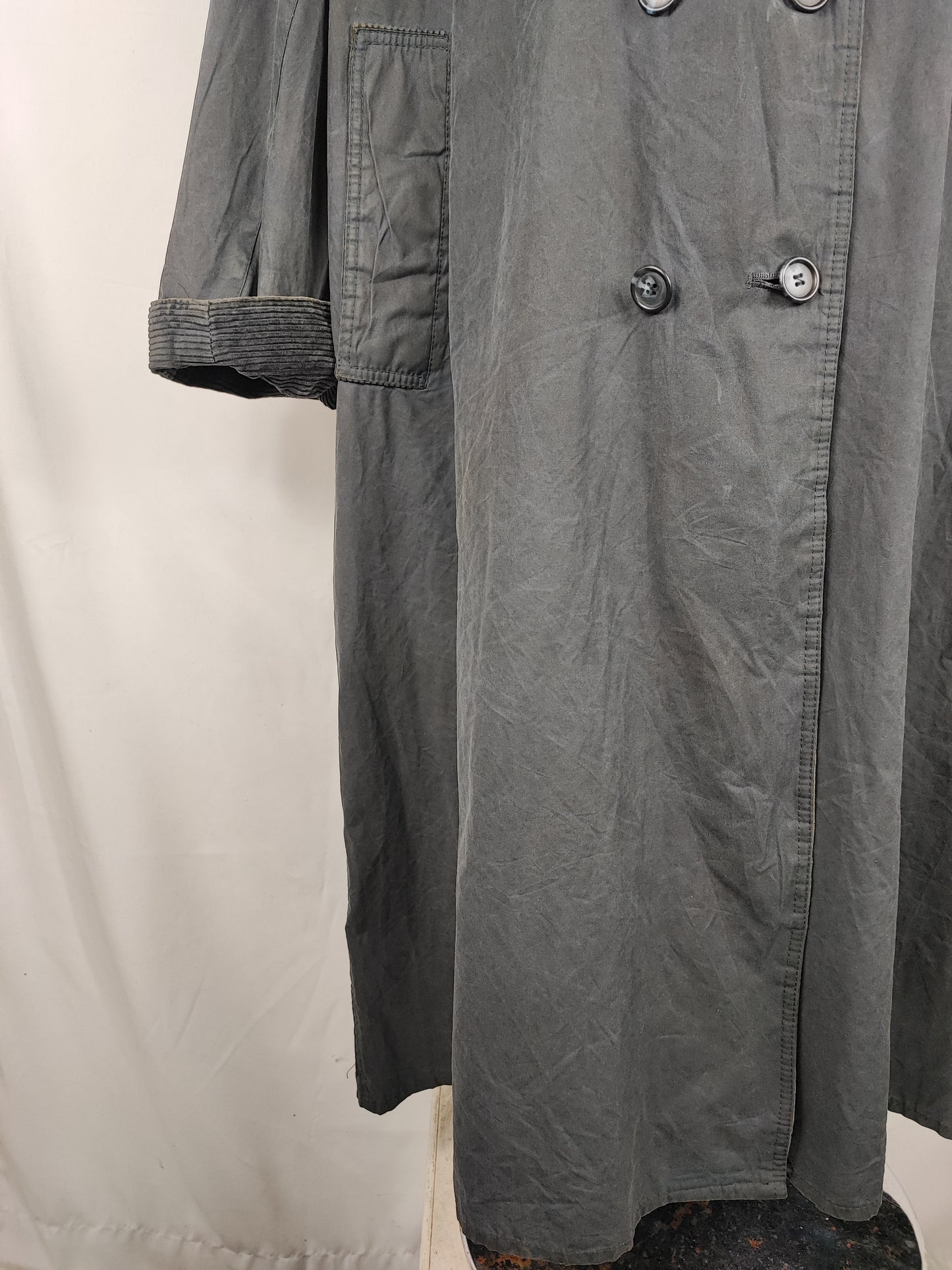 RARO Barbour A605 Trench Coat blu cerato C44/112 cm Waxed Navy Trench Coat Large/XL