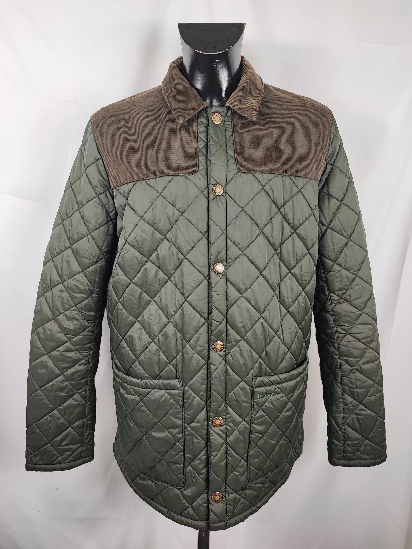 Giacca a vento Barbour trapuntata verde XLarge - Man quilted Gillock Quilted Jacket size XL