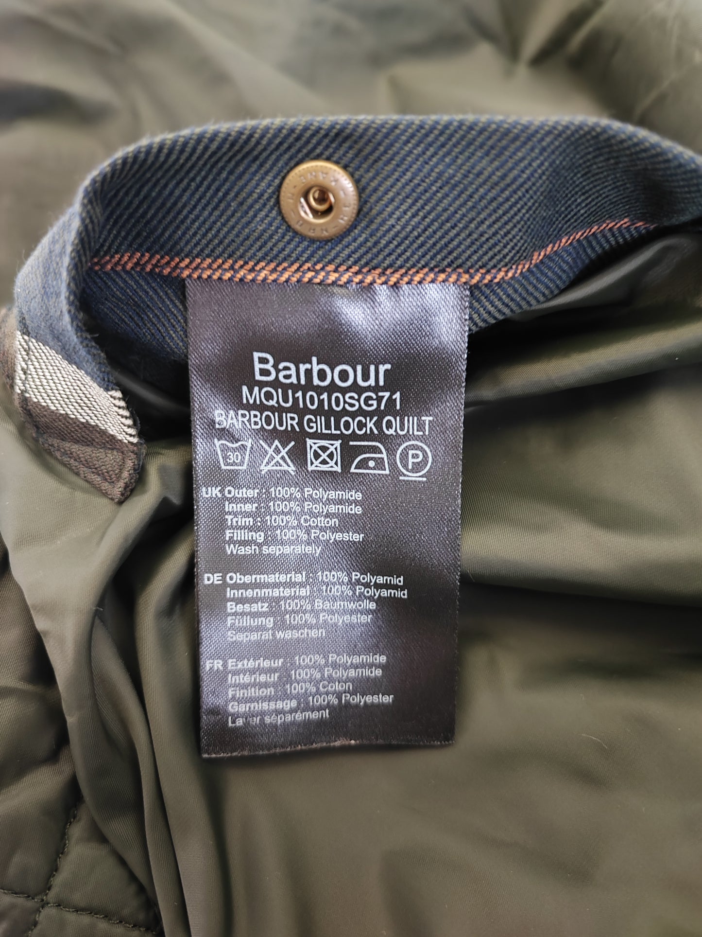 Giacca a vento Barbour trapuntata verde XLarge - Man quilted Gillock Quilted Jacket size XL