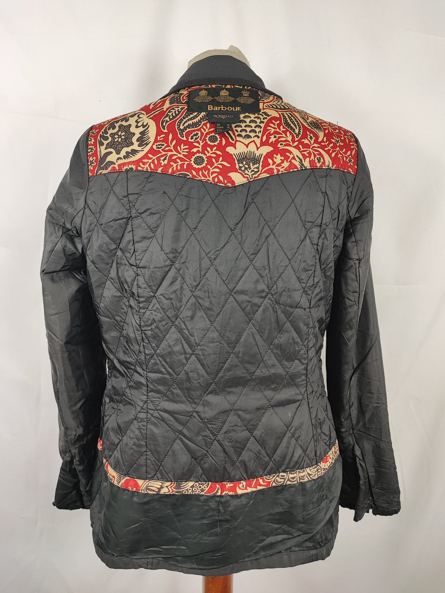 Barbour Giacca corta nera donna Tg. 40 Morris Black Wax Utility Jacket Size UK10 Small
