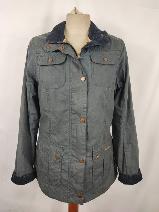 Barbour Giacca corta Morris donna Tg. 42 Morris Blue Wax Utility Jacket Size UK12 Medium