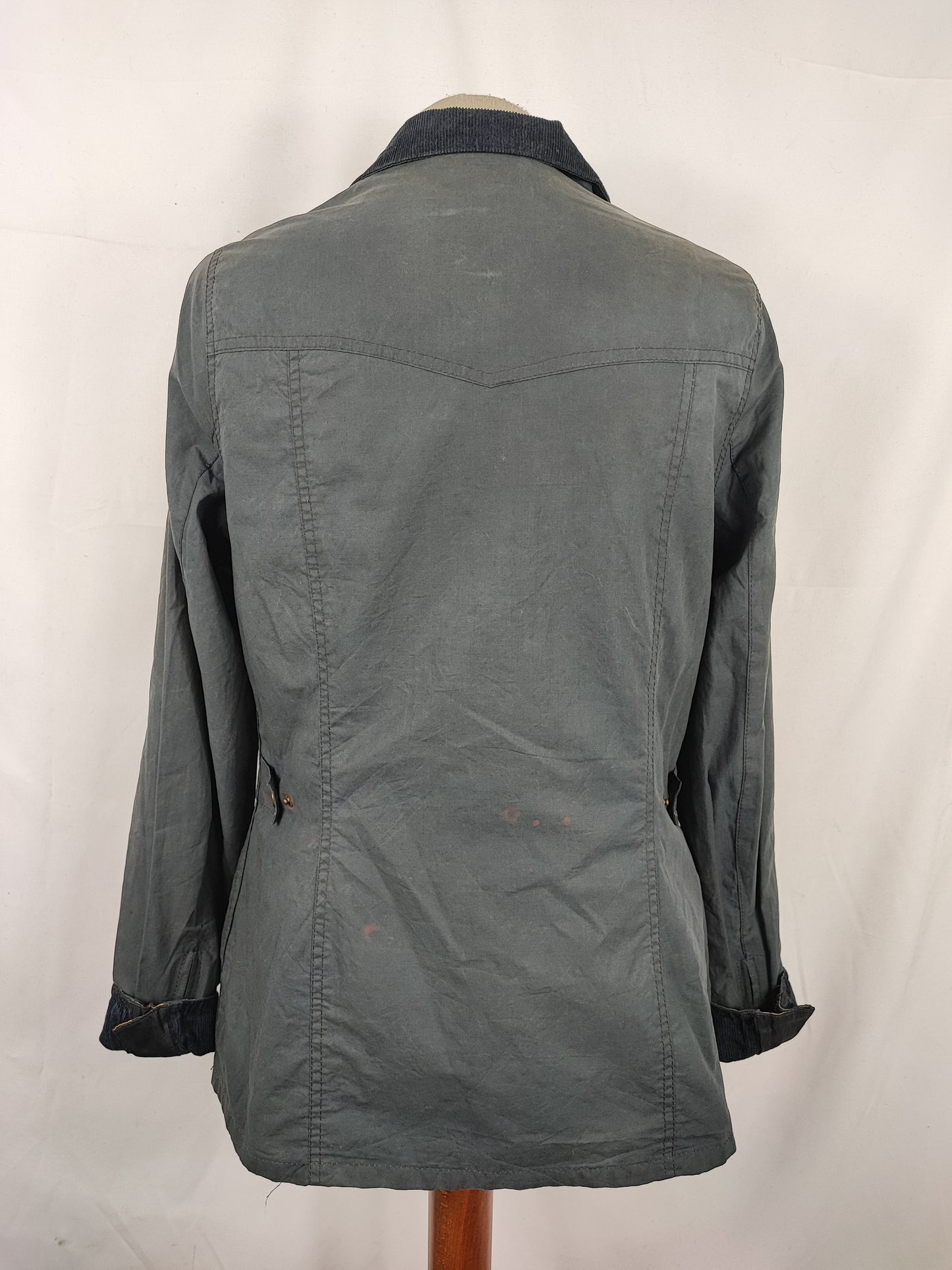 Barbour Giacca corta Morris donna Tg. 42 Morris Blue Wax Utility Jacket Size UK12 Medium