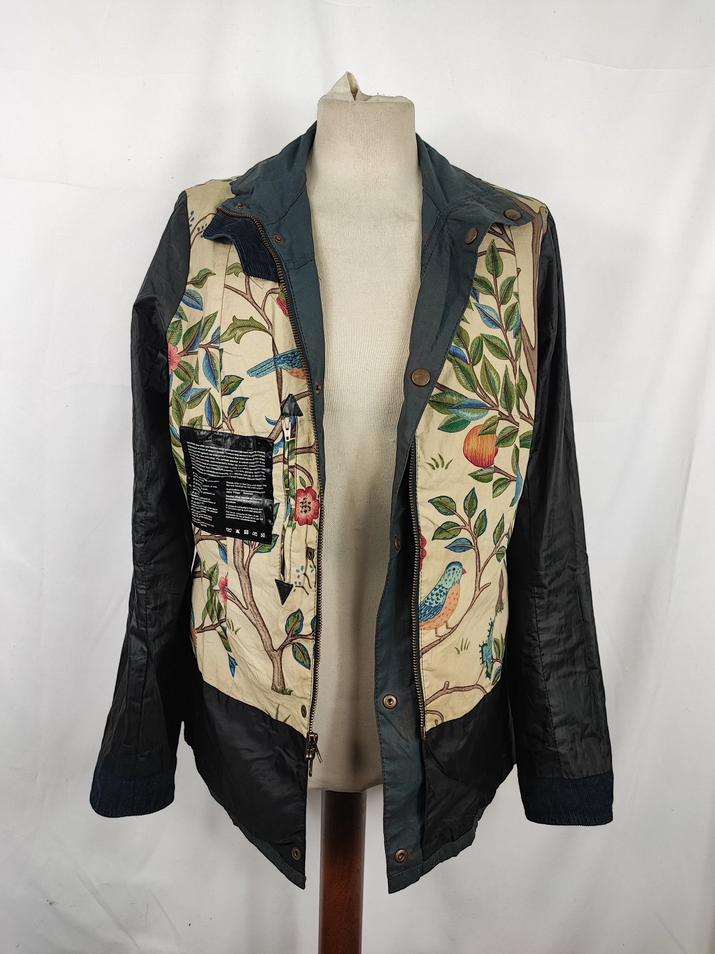Barbour Giacca corta Morris donna Tg. 42 Morris Blue Wax Utility Jacket Size UK12 Medium