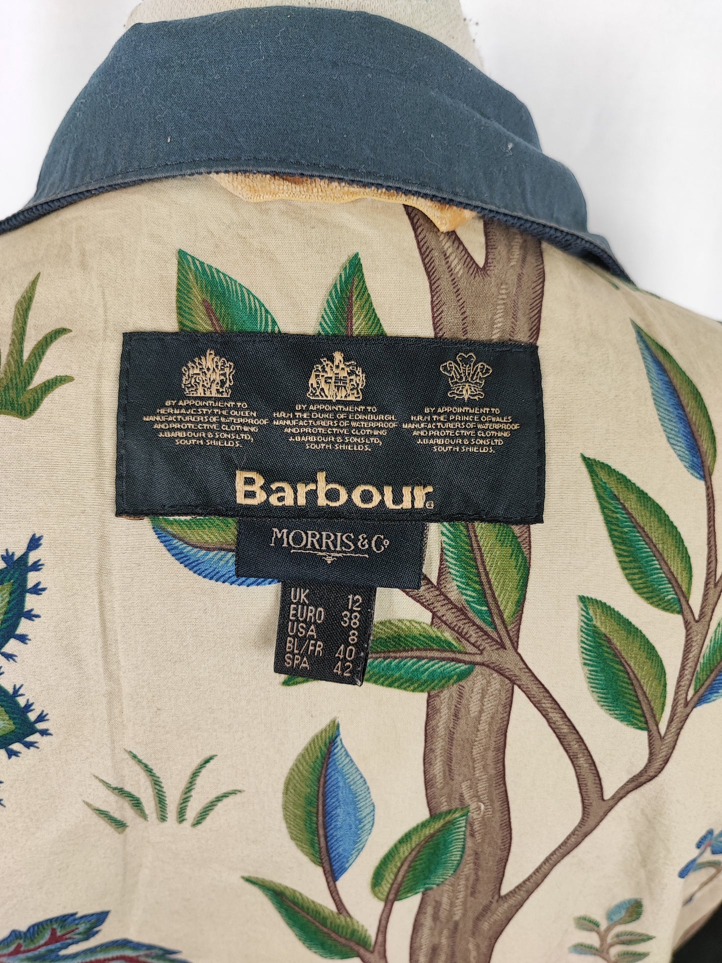 Barbour Giacca corta Morris donna Tg. 42 Morris Blue Wax Utility Jacket Size UK12 Medium