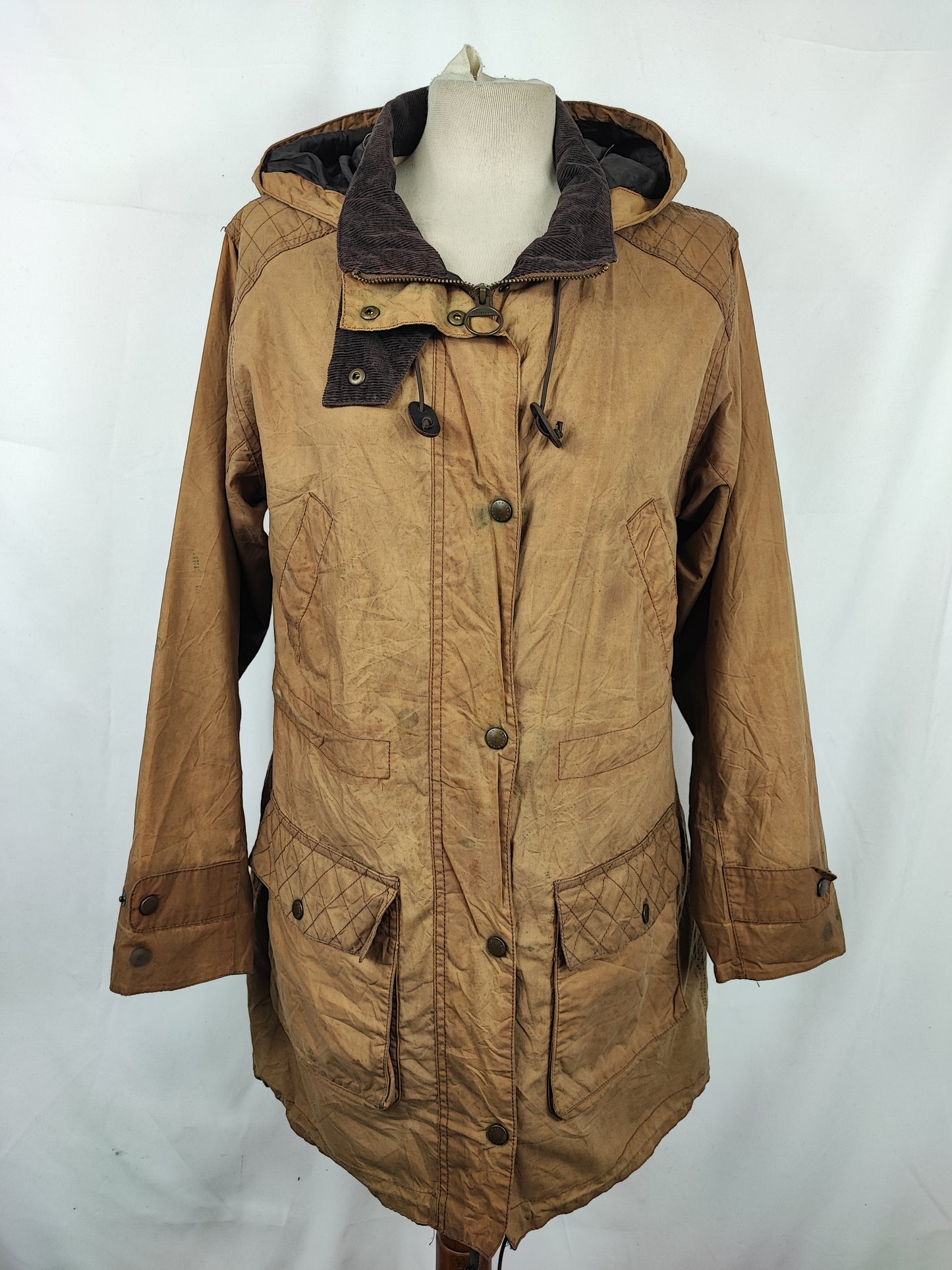 Giacca Parka Barbour donna Beige UK10 Small Beige Lady Jacket with hood Size UK10