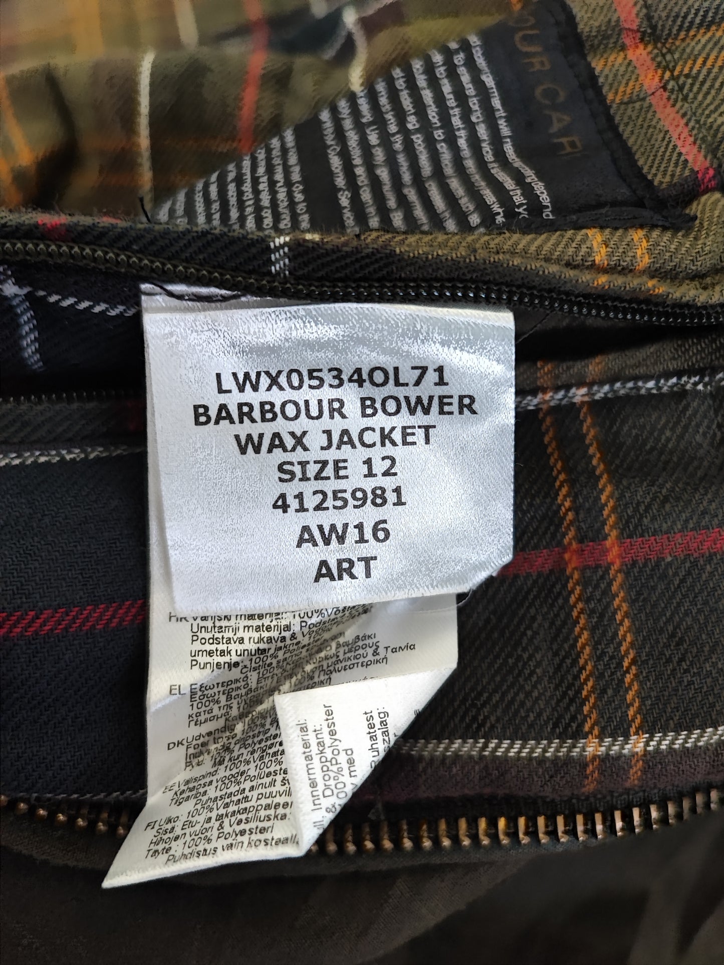 Giacca Barbour Bower Wax Jacket verde Uk12 tg.42 ita-Bower Wax Jacket Green size Uk12 M