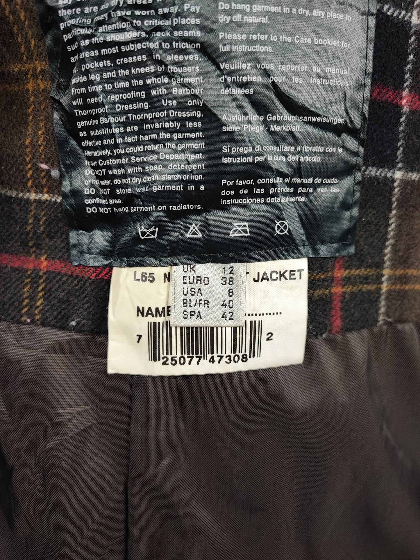 Barbour beige da donna Newmarket UK 12 tg.42 Beige wax Newmarket lady coat size uk12