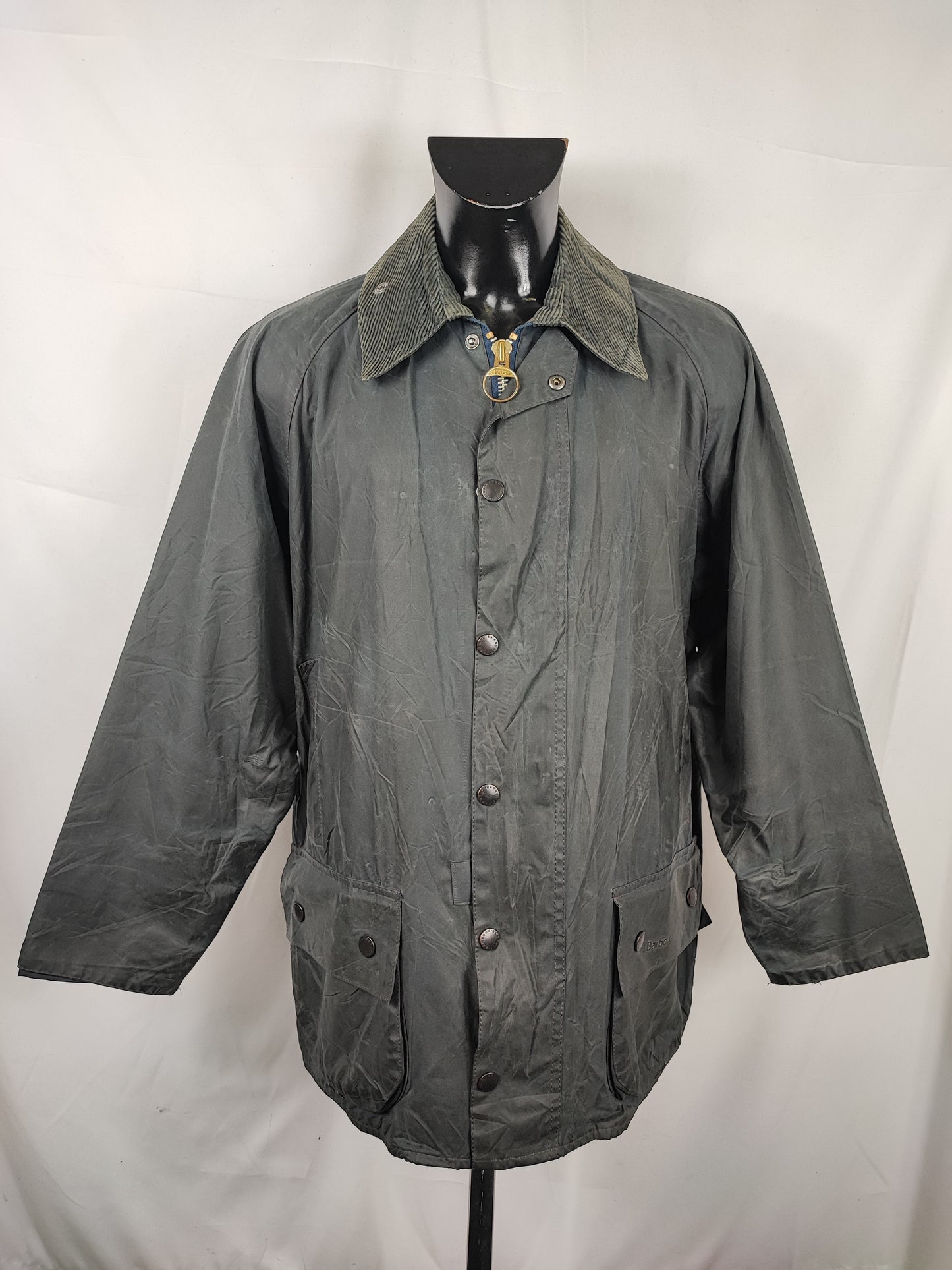 Barbour Giacca Beaufort vintage blu C42/107 cm - Man Navy Vintage Beaufort C42 Waxed jacket size Large