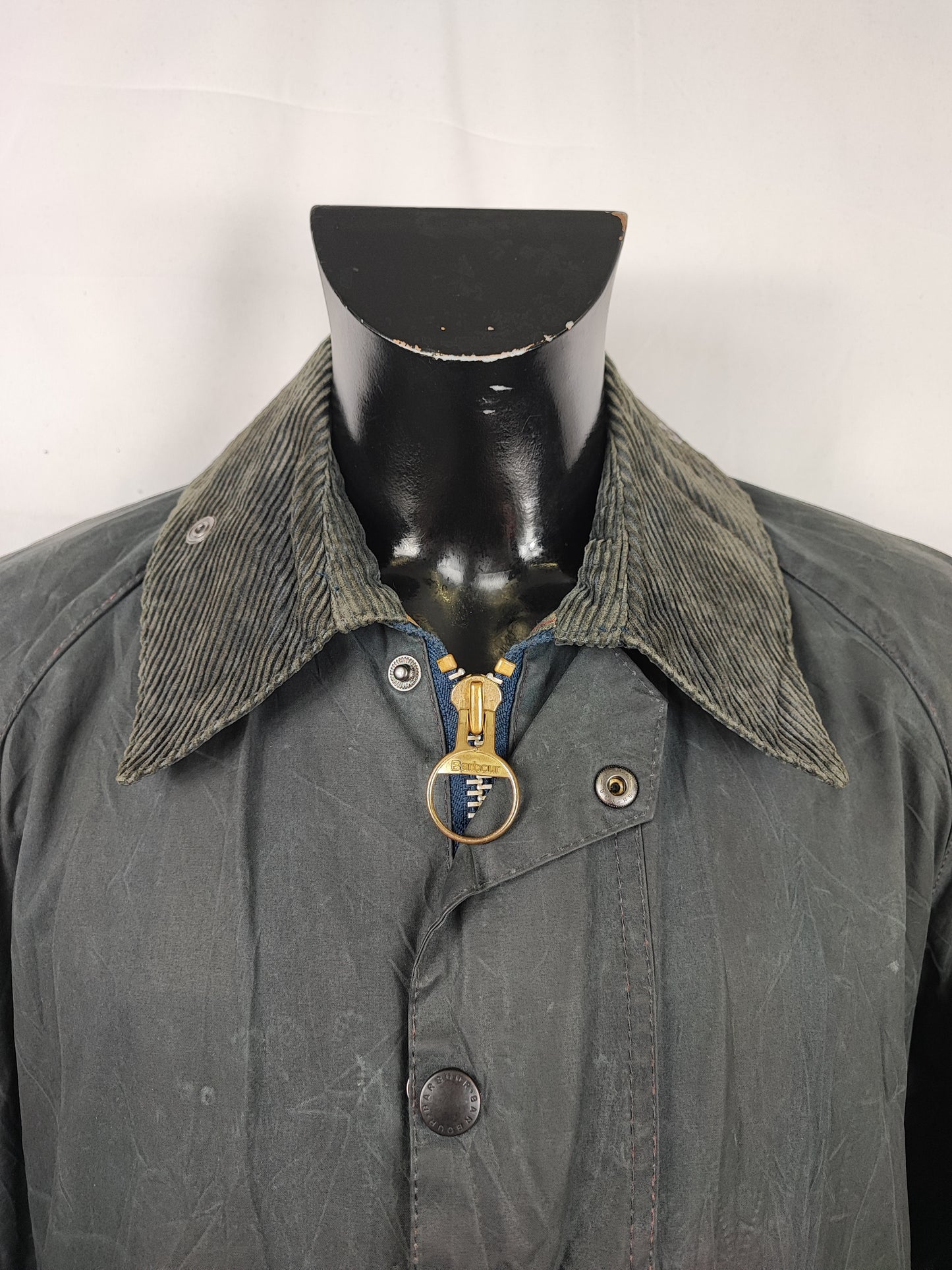 Barbour Giacca Beaufort vintage blu C42/107 cm - Man Navy Vintage Beaufort C42 Waxed jacket size Large