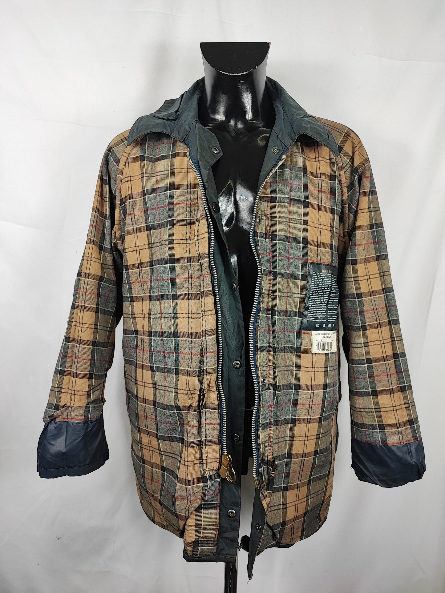 Barbour Giacca Beaufort vintage blu C42/107 cm - Man Navy Vintage Beaufort C42 Waxed jacket size Large