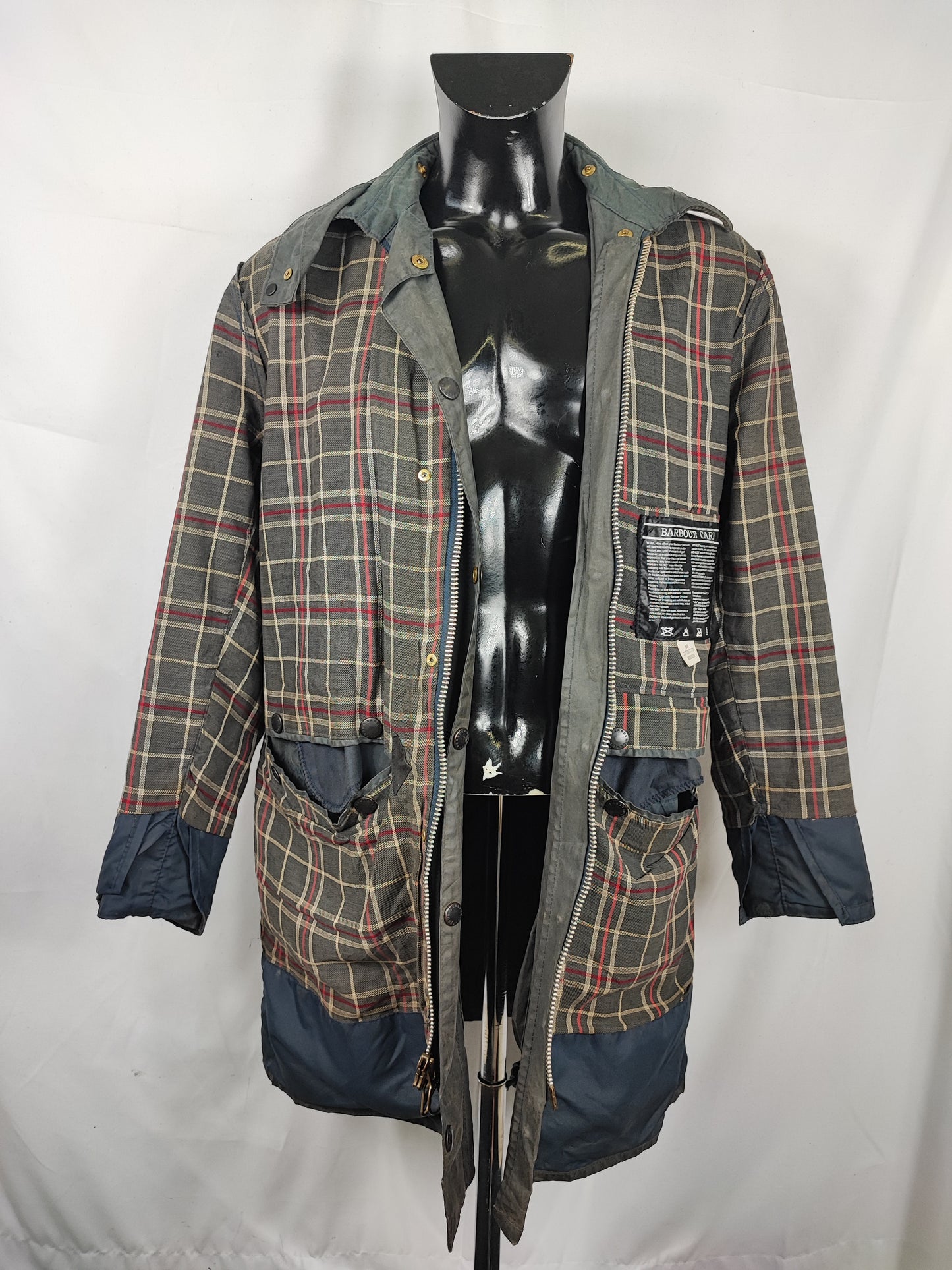 Giacca Barbour Unisex Border Blu C38/97cm Medium tg.48 - Navy Wax Border vintage Jacket C38
