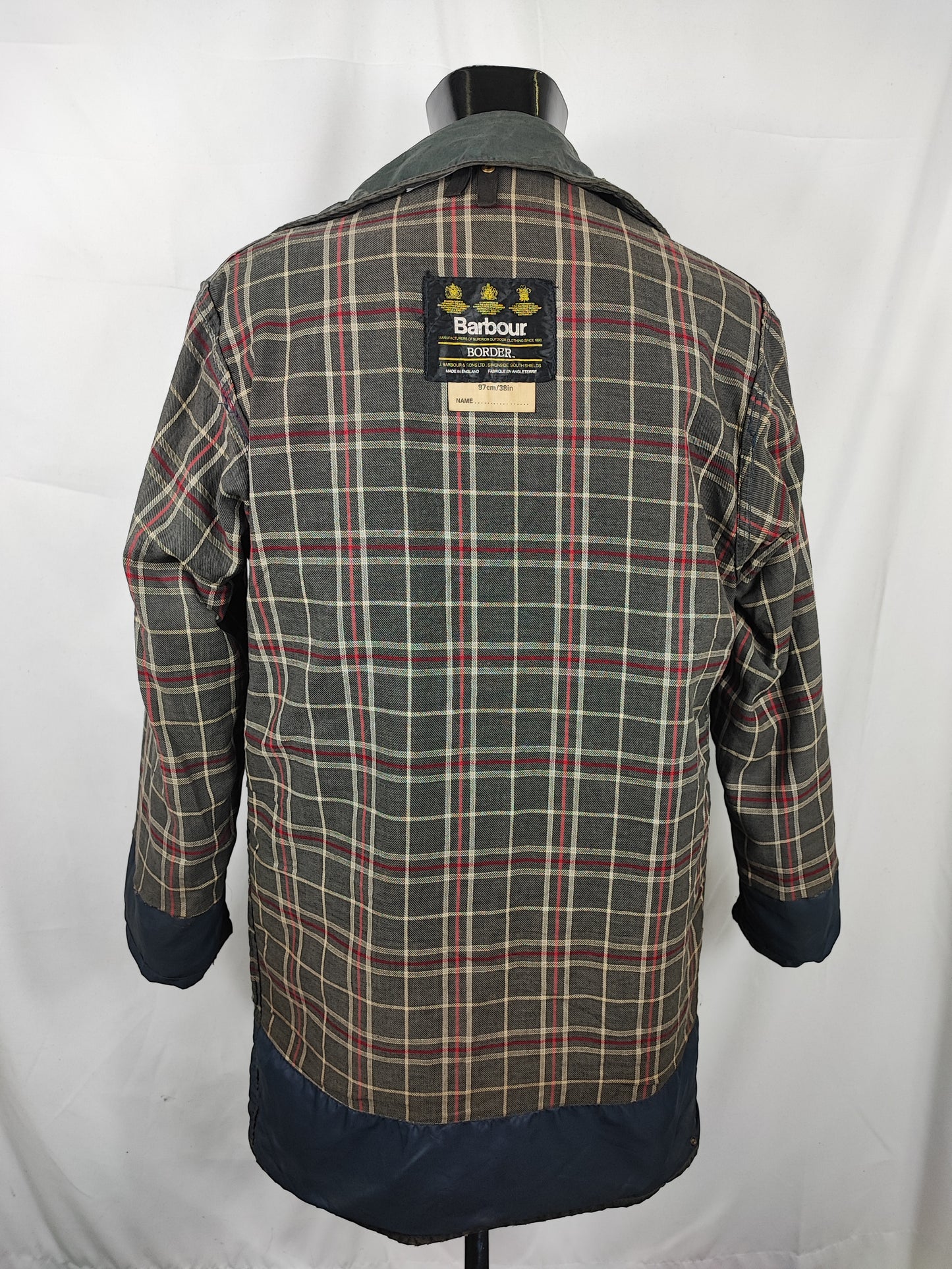 Giacca Barbour Unisex Border Blu C38/97cm Medium tg.48 - Navy Wax Border vintage Jacket C38