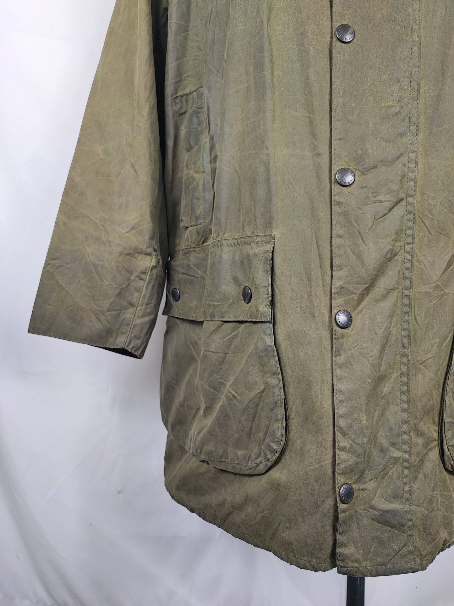 Giacca Barbour Border verde Vintage Cerata C42/107 cm - Green Vintage wax coat c42 size Large