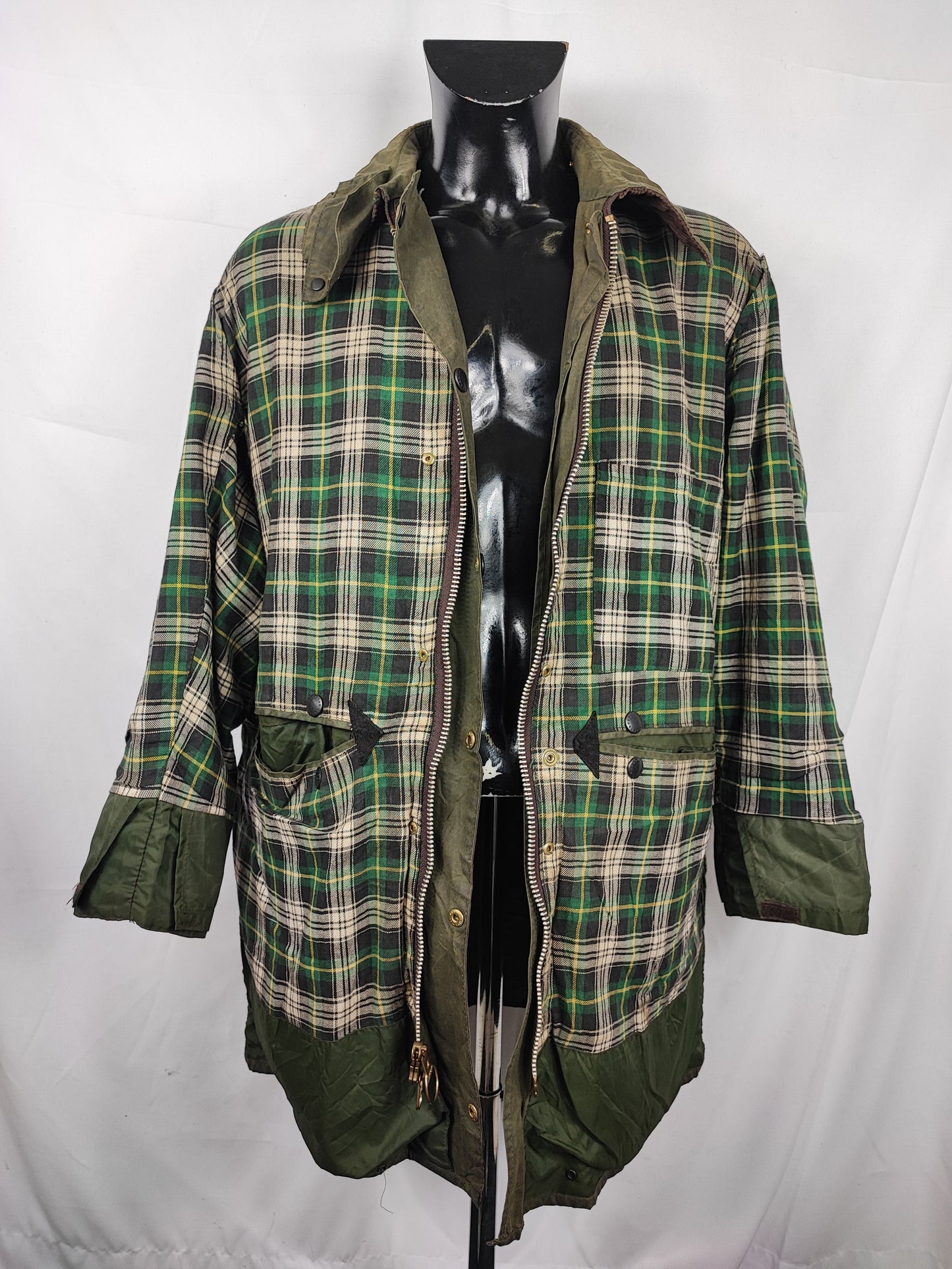 Giacca Barbour Border verde Vintage Cerata C42/107 cm - Green Vintage wax coat c42 size Large
