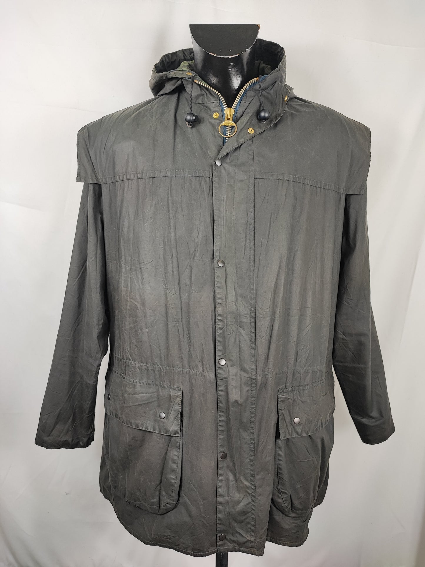 Giacca Barbour blu vintage Durham C42/107 cm- Waxed Vintage Durham Navy Jacket size Large