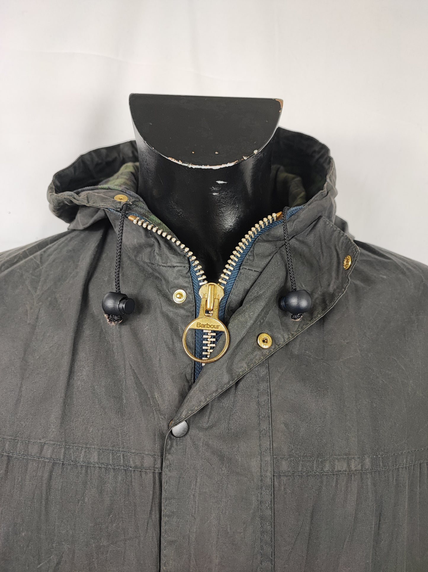 Giacca Barbour blu vintage Durham C42/107 cm- Waxed Vintage Durham Navy Jacket size Large