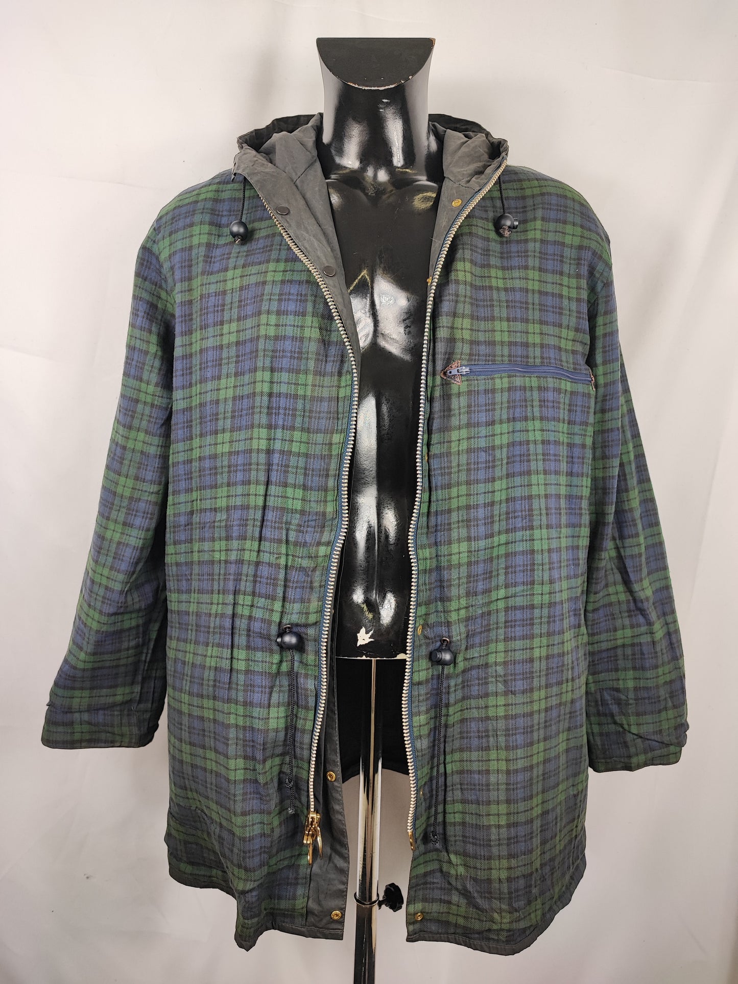 Giacca Barbour blu vintage Durham C42/107 cm- Waxed Vintage Durham Navy Jacket size Large