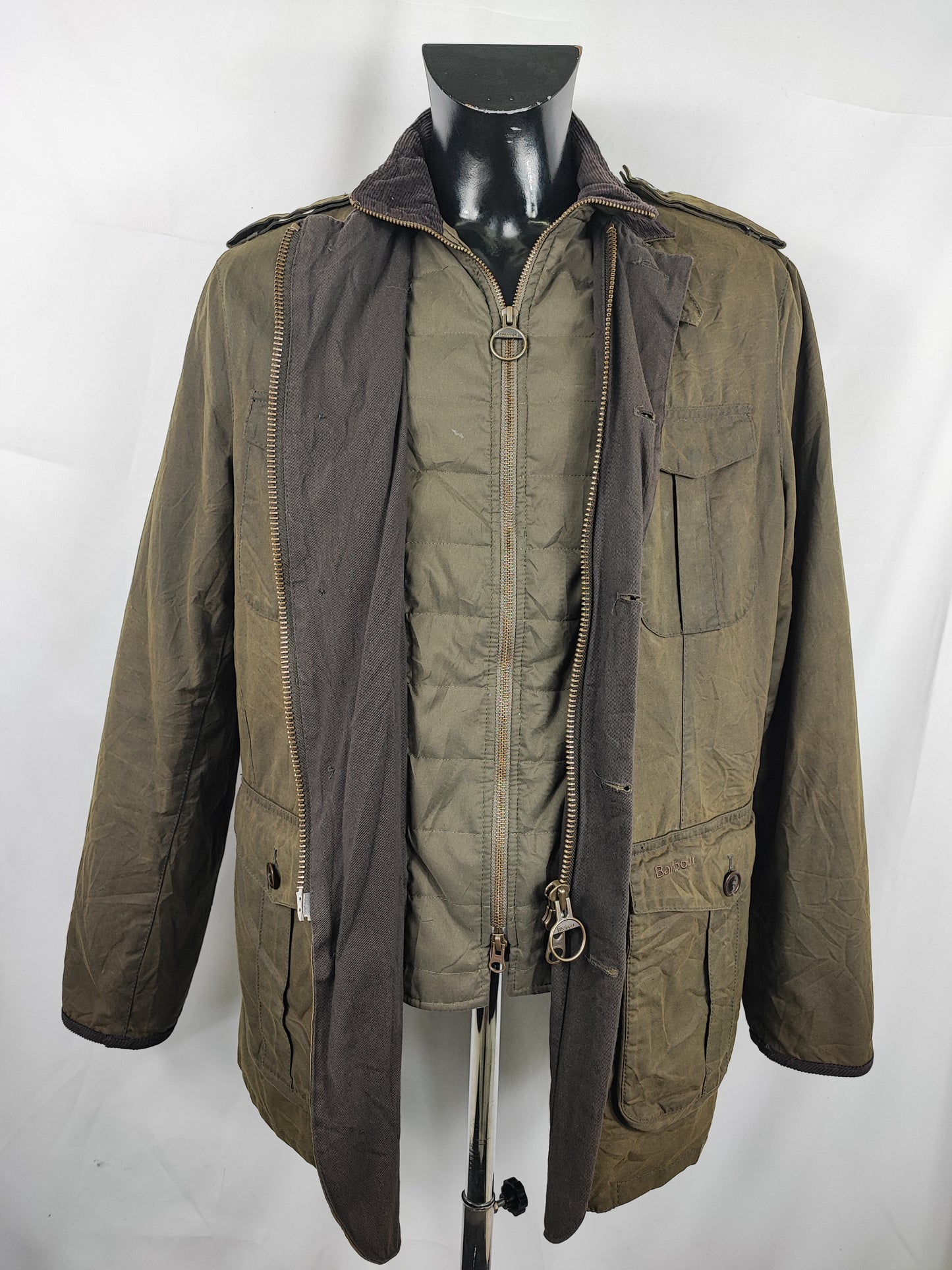 Giacca Barbour da uomo verde cerata Large - Man wax Dock jacket olive color size Large