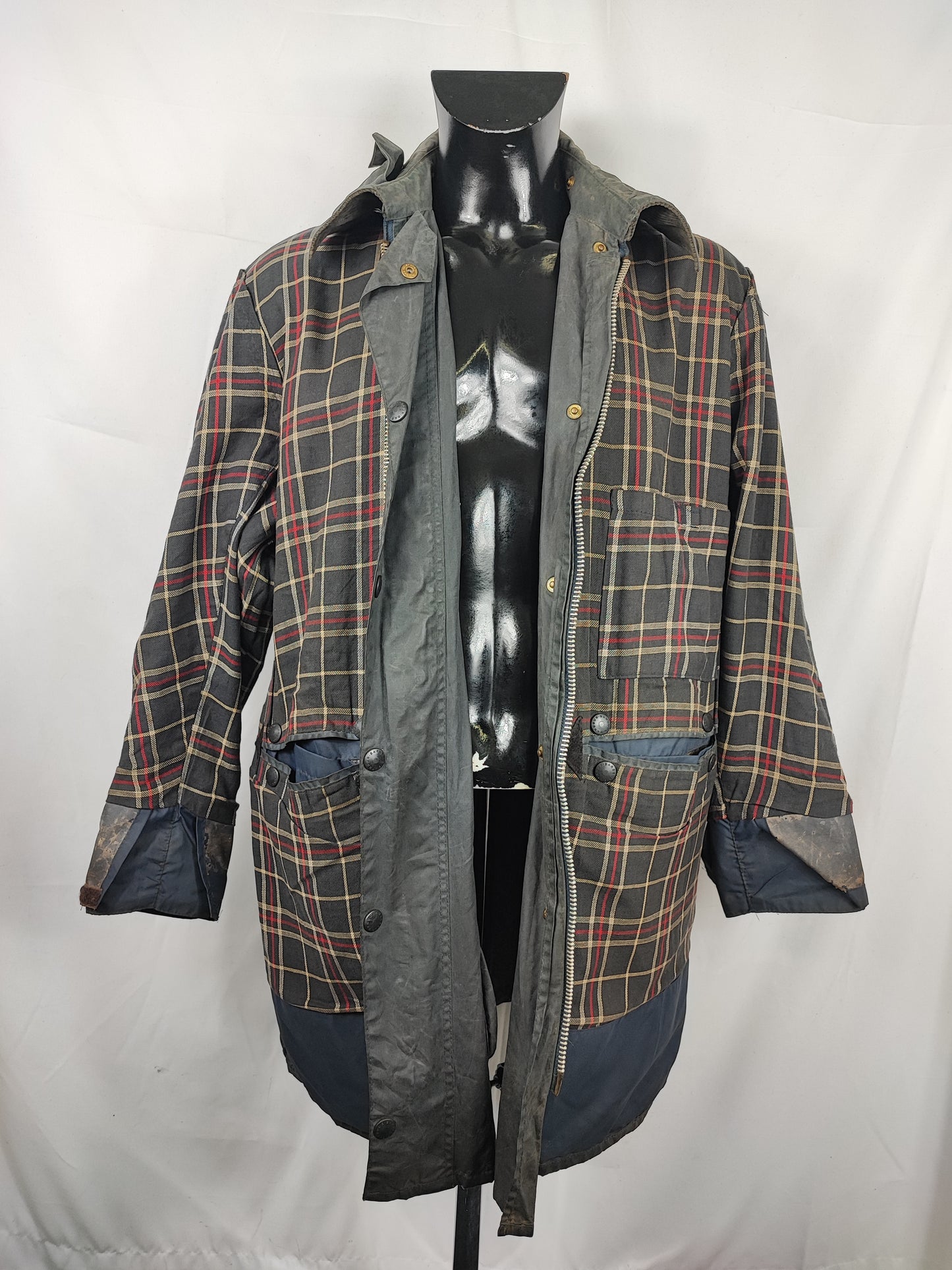 Barbour Border blu cotone Cerato C42/107 cm - Man Navy Border Coat Size Large tg. 52 ita