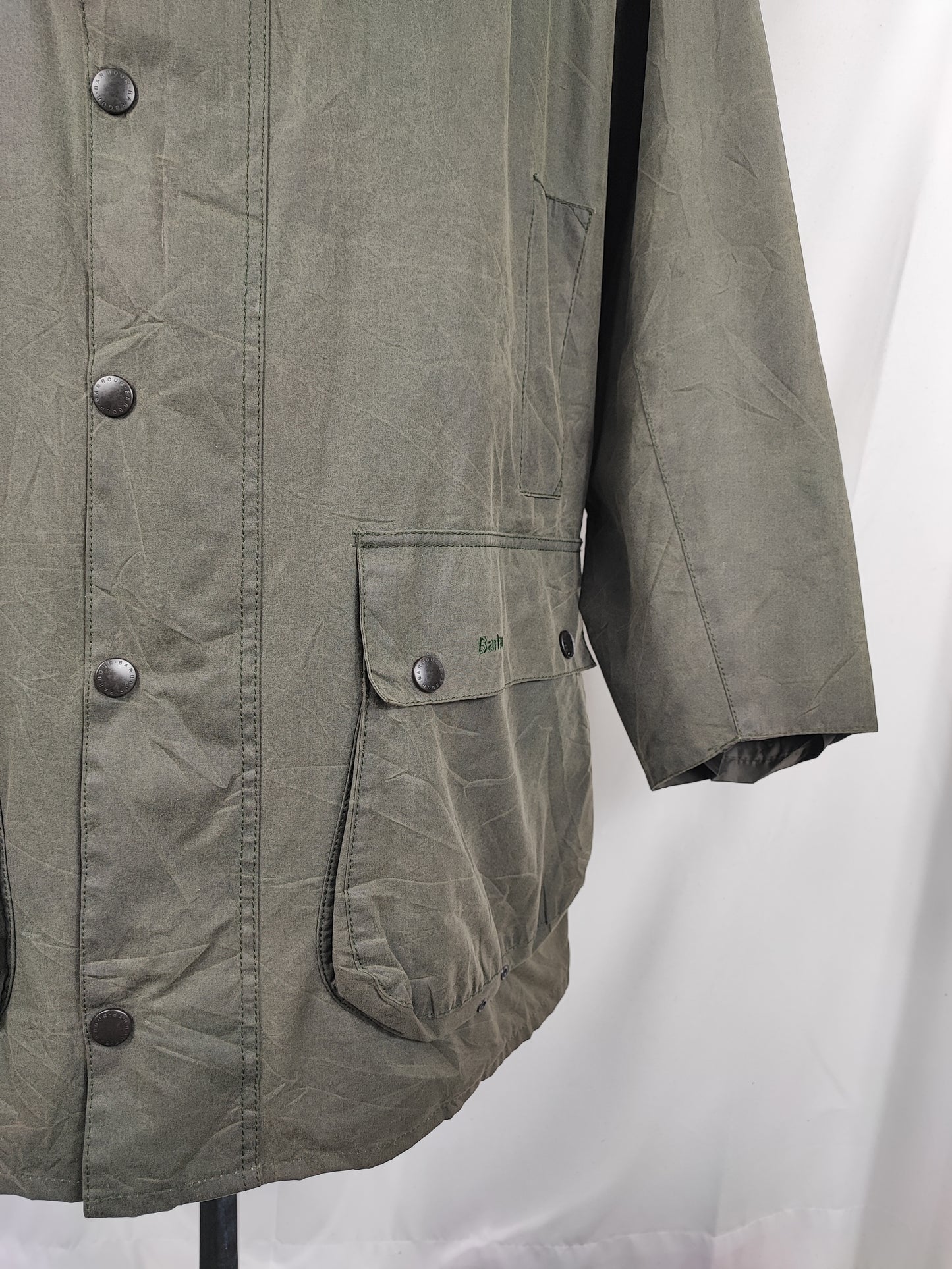 Barbour Uomo Border vintage verde Cerato C44/112cm Green Border Wax Coat Large XLarge