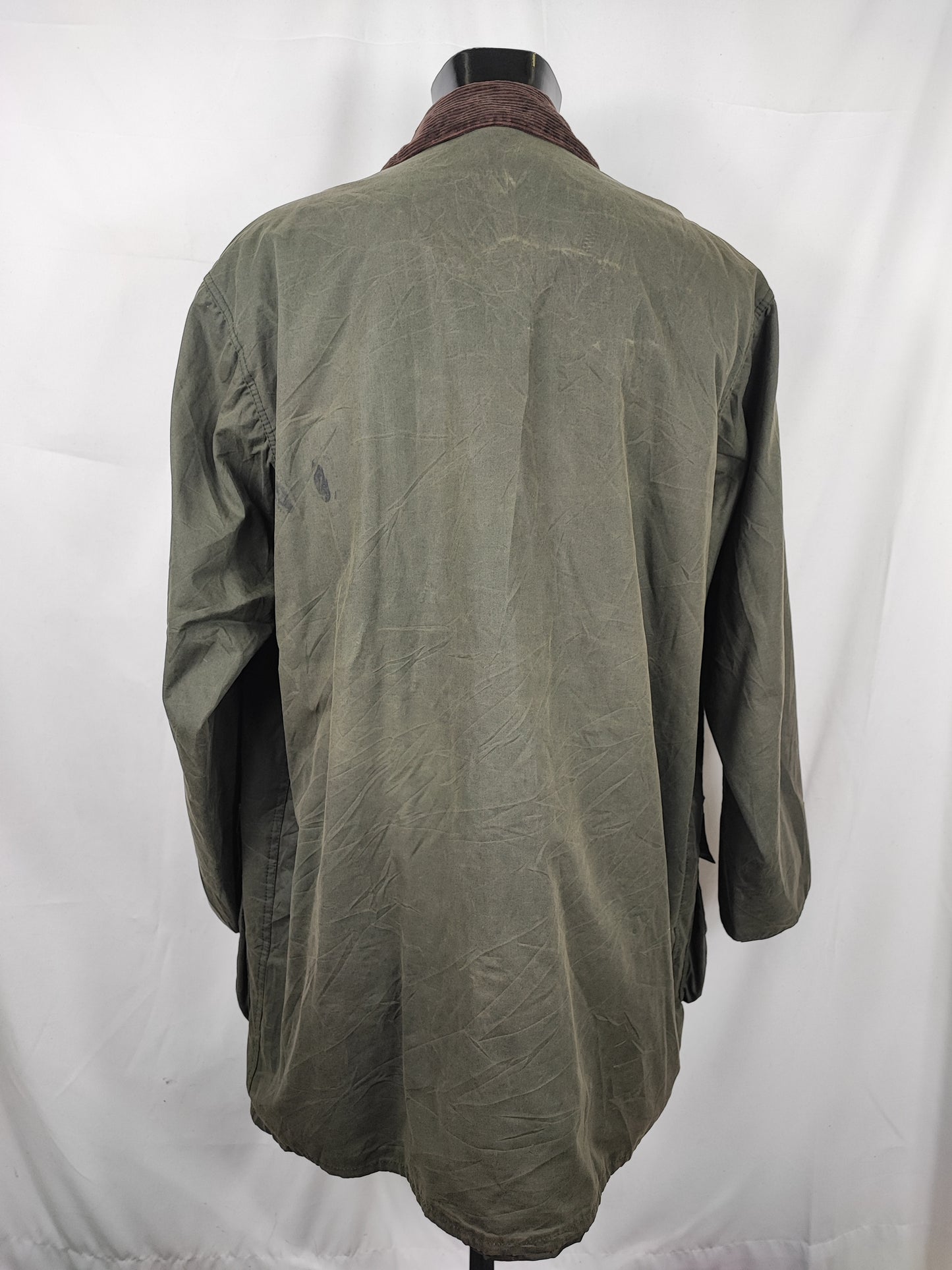 Barbour Uomo Border vintage verde Cerato C44/112cm Green Border Wax Coat Large XLarge