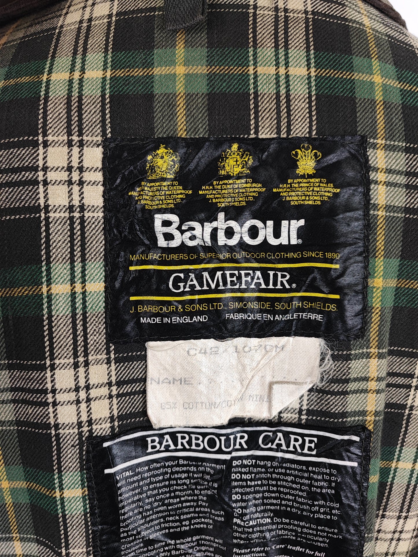 Giacca Barbour Vintage Gamefair Verde C42/107 cm Green Wax Gamefair Jacket c42 Size Large