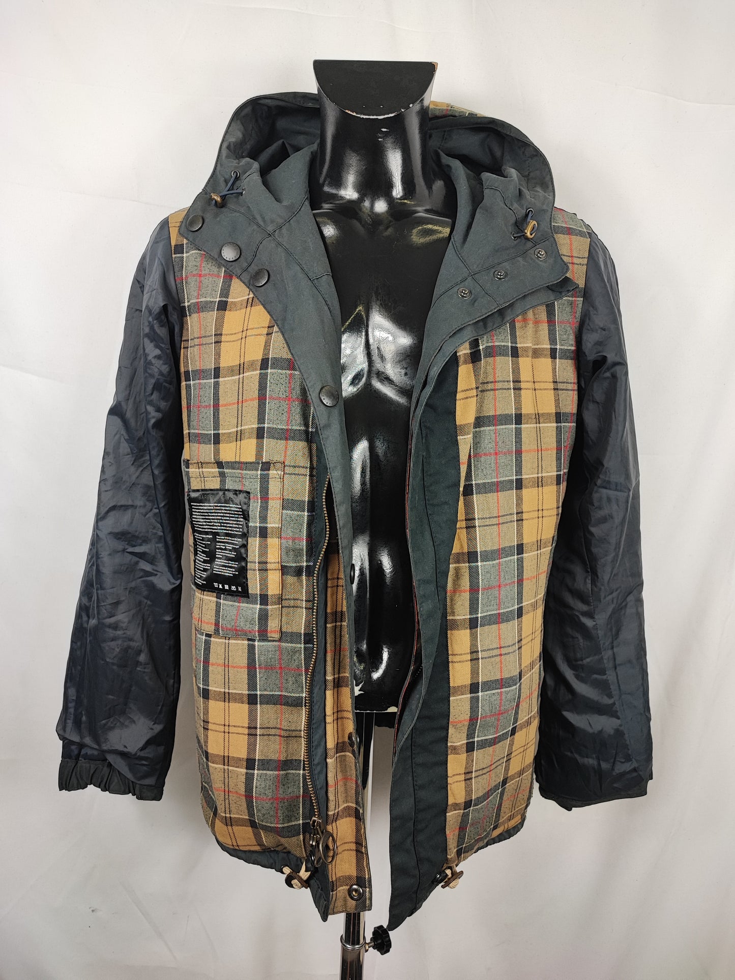 Giacca Barbour da uomo con cappuccio blu Large - Man Millom navy wax jacket size Large