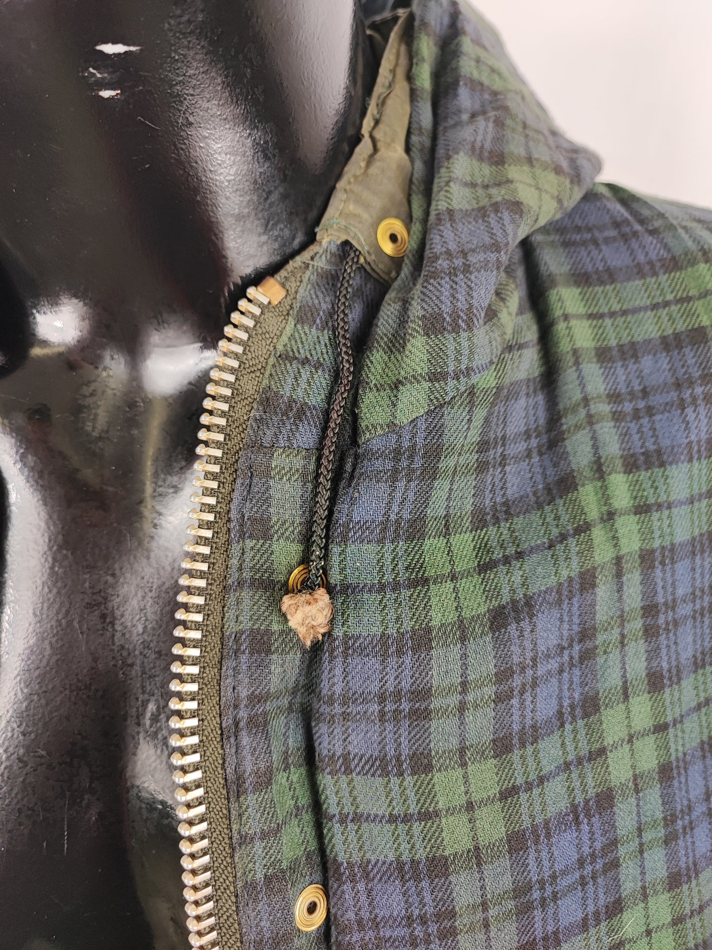 Barbour vintage Durham verde con cappuccio C46/117 cm Green Hooded waxed Durham Size Xlarge