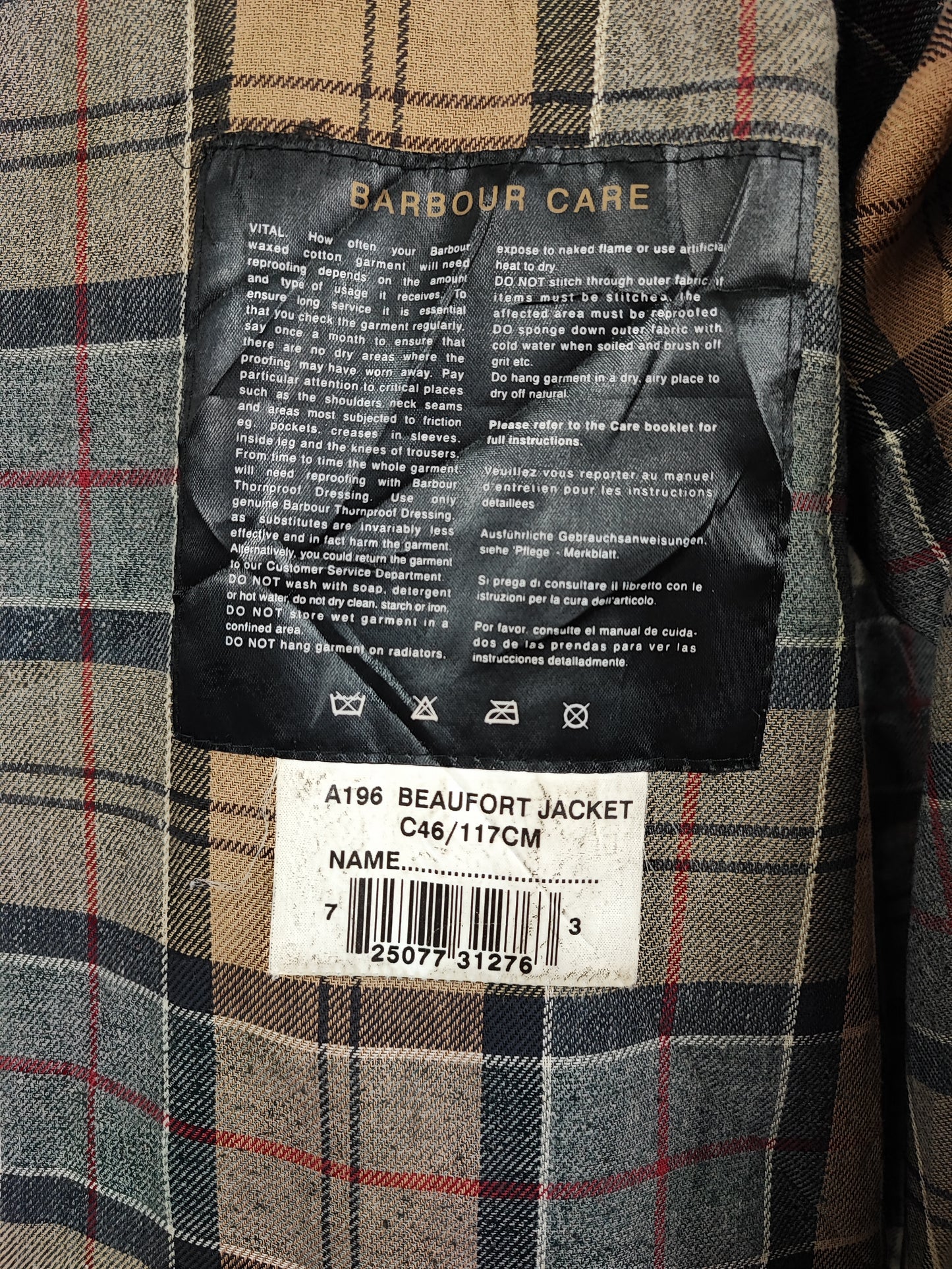 Barbour Giacca Beaufort recente blu C46/117cm - Navy Beaufort Waxed jacket XLarge