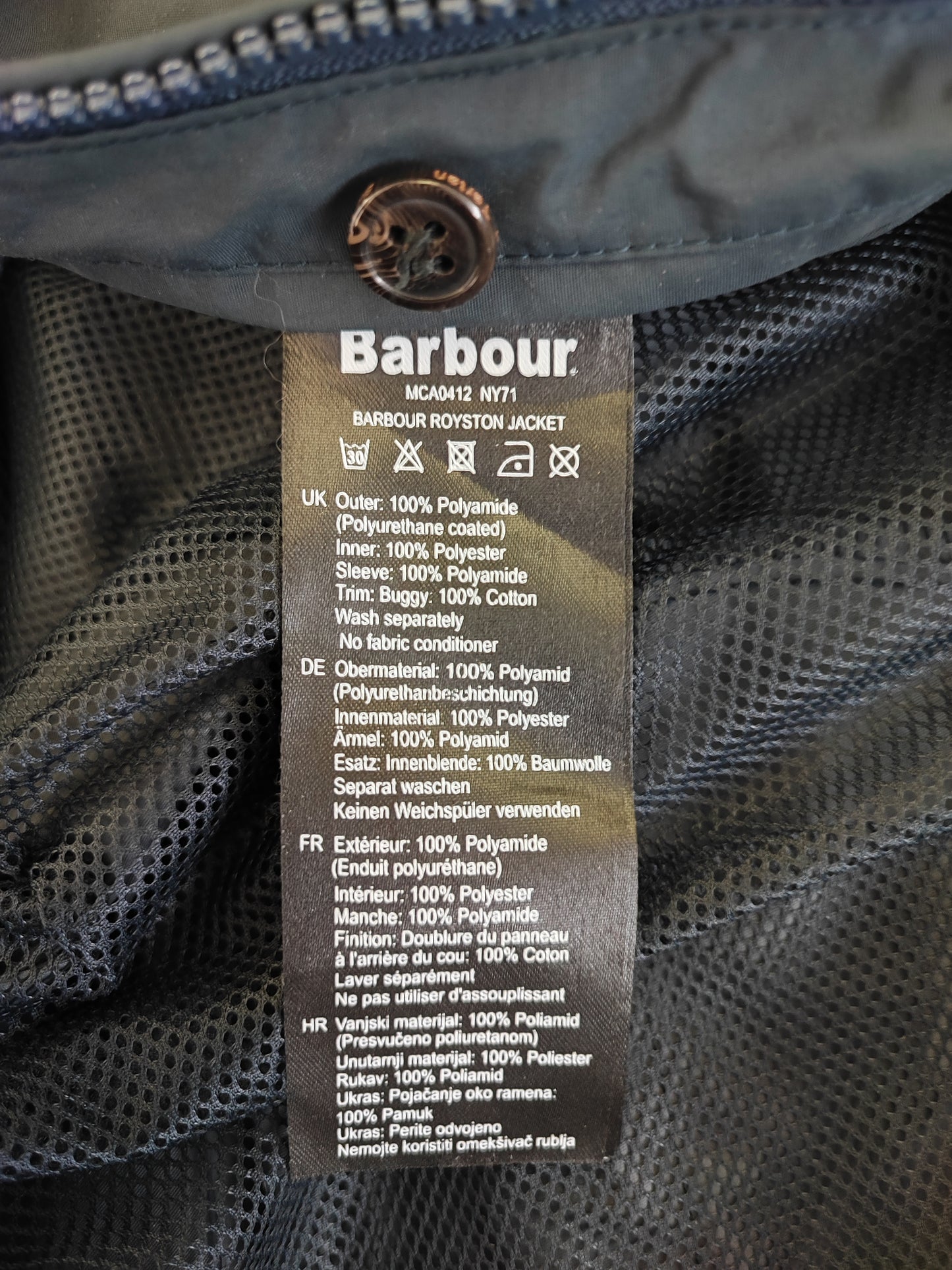Giacca Barbour Da uomo Royston blu XXL- Navy Royston Short Wind Jacket size XXLarge