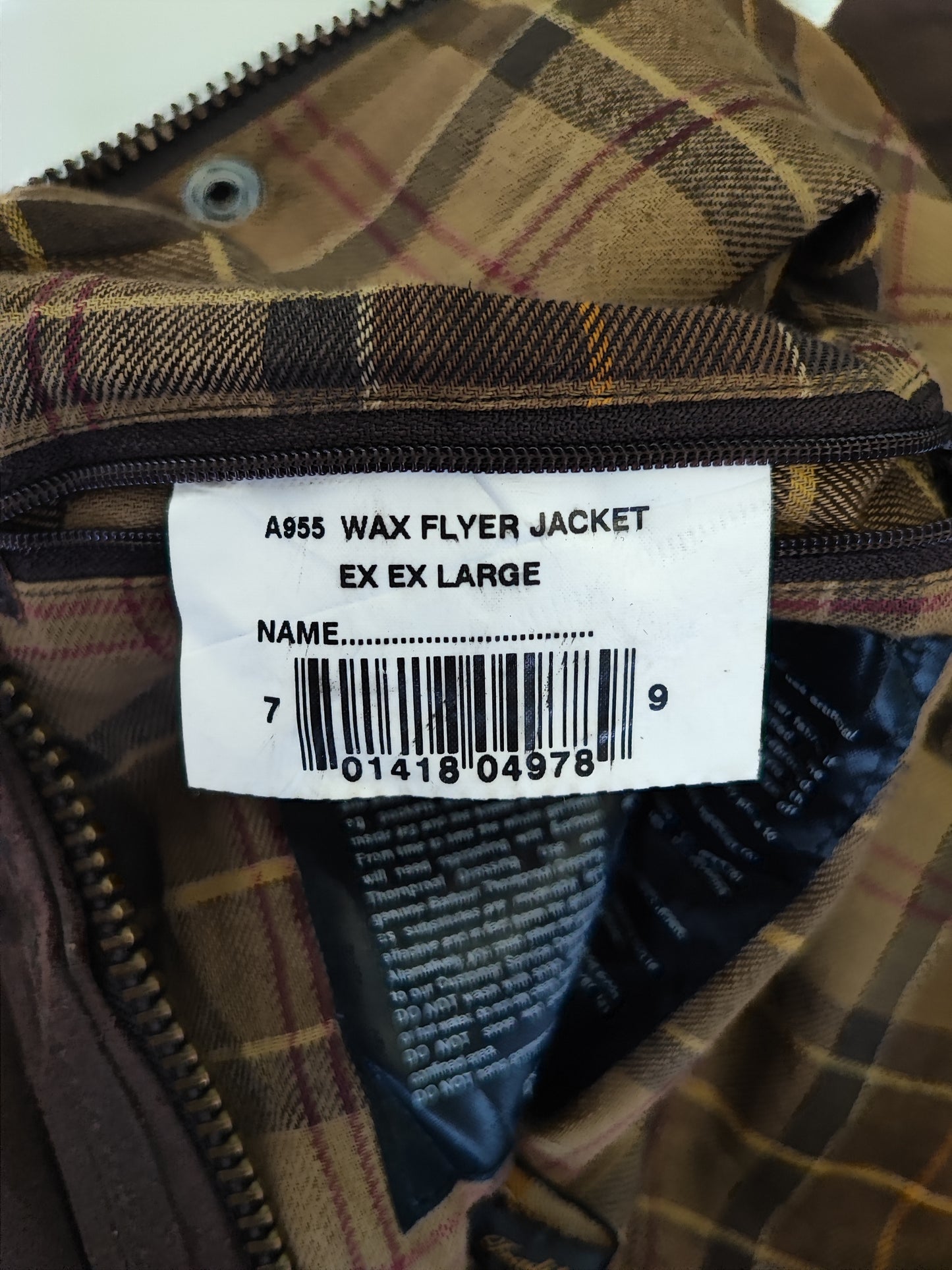 Barbour Giacca uomo Wax Flyer Jacket XXLarge Marrone Man Brown Wax Flyer Jacket Size XXL