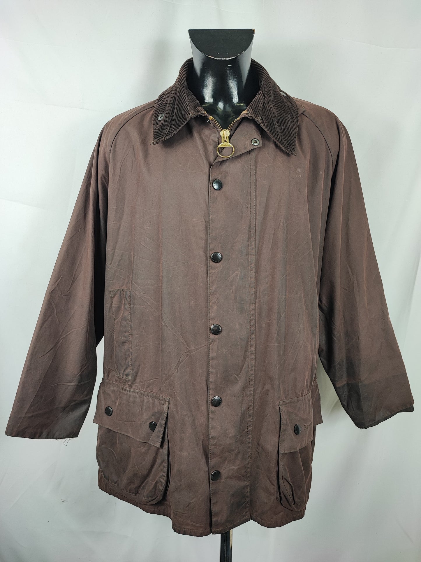 Barbour Giacca Beaufort vintage marrone C50/127cm Man Brown Wax Beaufort jacket XXL