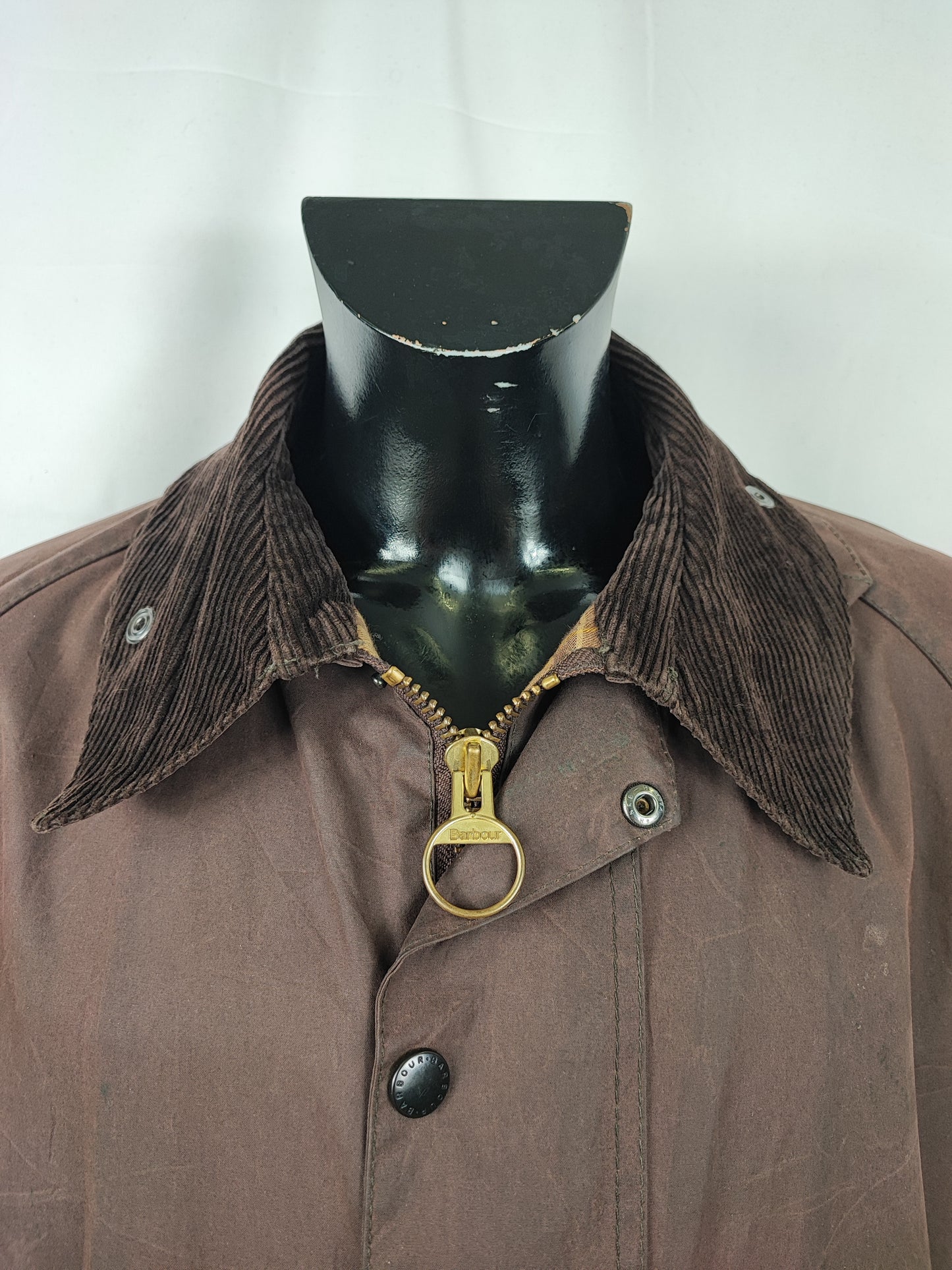 Barbour Giacca Beaufort vintage marrone C50/127cm Man Brown Wax Beaufort jacket XXL