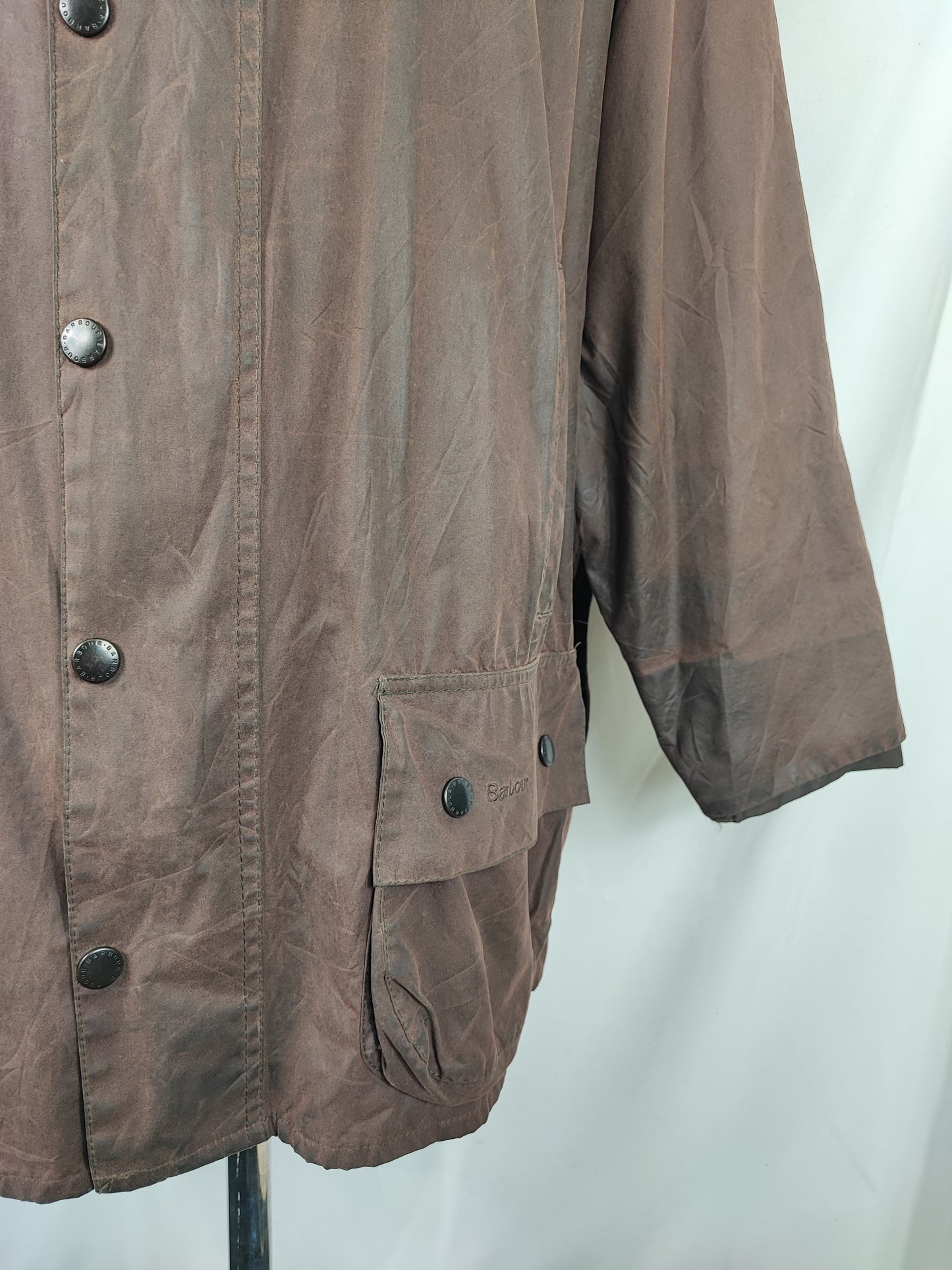 Barbour Giacca Beaufort vintage marrone C50/127cm Man Brown Wax Beaufort jacket XXL