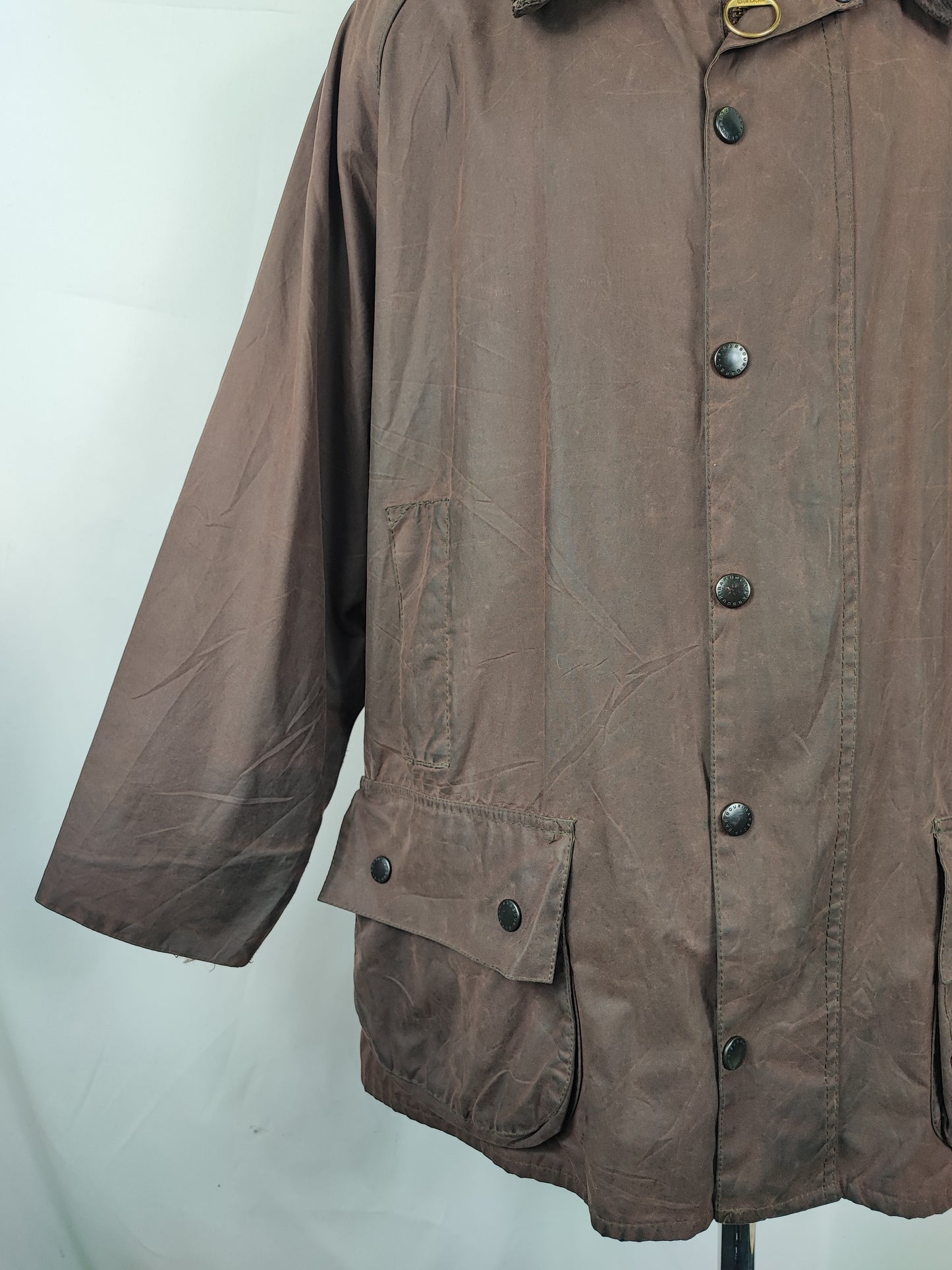 Barbour Giacca Beaufort vintage marrone C50/127cm Man Brown Wax Beaufort jacket XXL