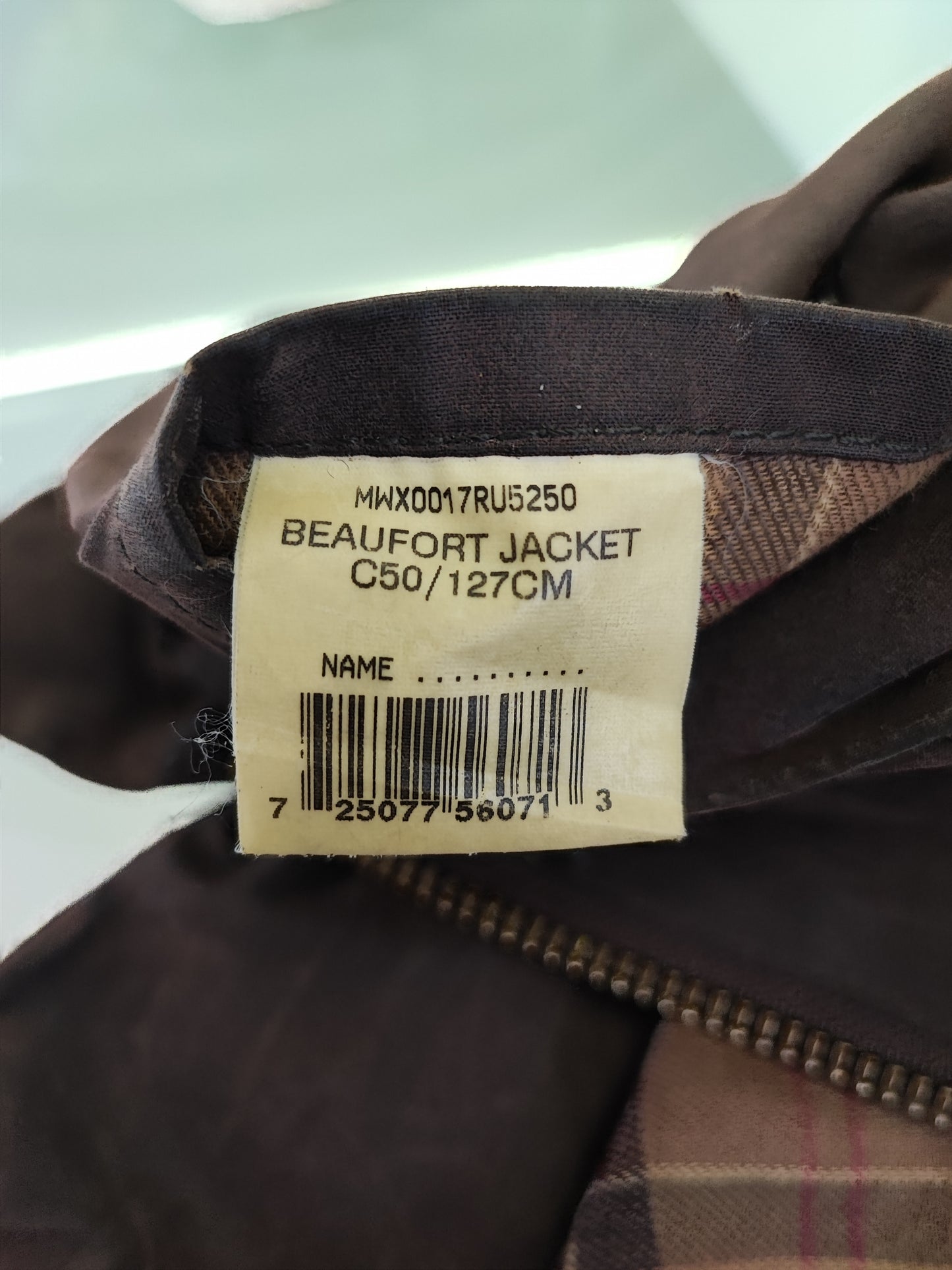 Barbour Giacca Beaufort vintage marrone C50/127cm Man Brown Wax Beaufort jacket XXL