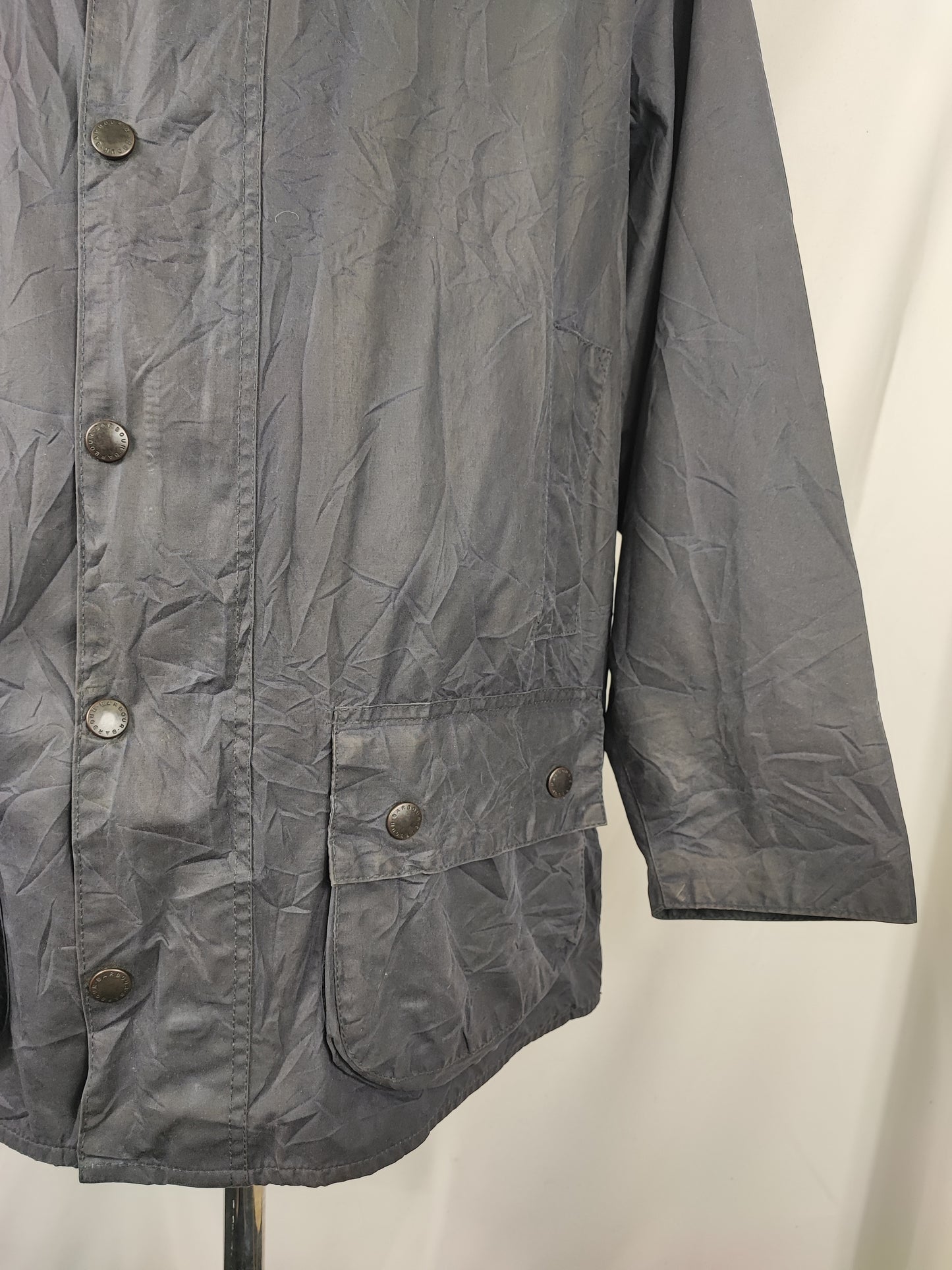 Barbour Giacca Beaufort vintage blu C48/122 cm Navy vintage Wax Beaufort jacket XL Comoda