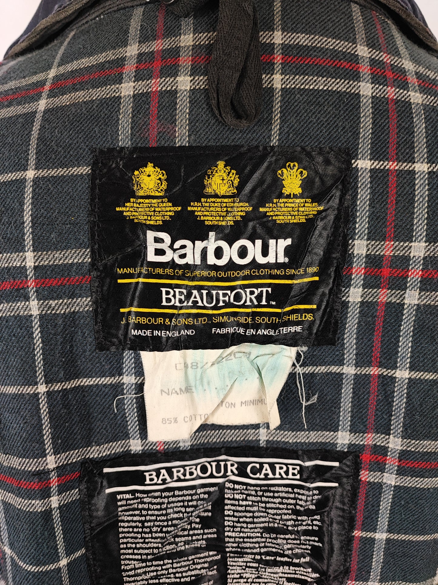 Barbour Giacca Beaufort vintage blu C48/122 cm Navy vintage Wax Beaufort jacket XL Comoda