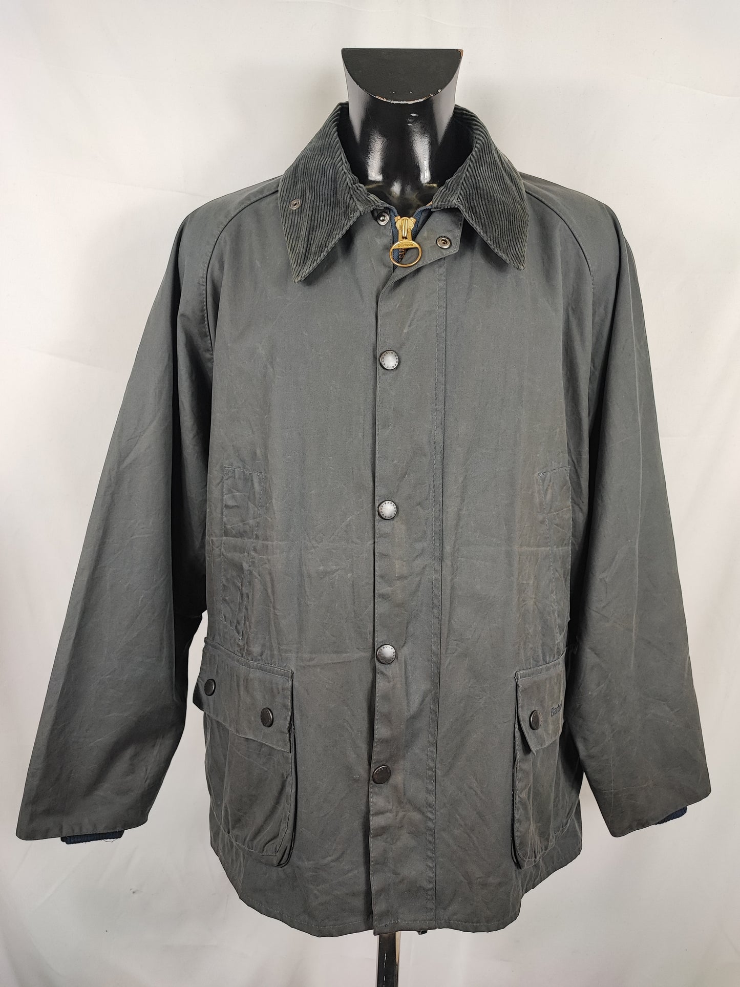 Barbour Bedale Uomo Vintage Blu C48/122cm Man Bedale waxed Navy jacket Size XL comoda