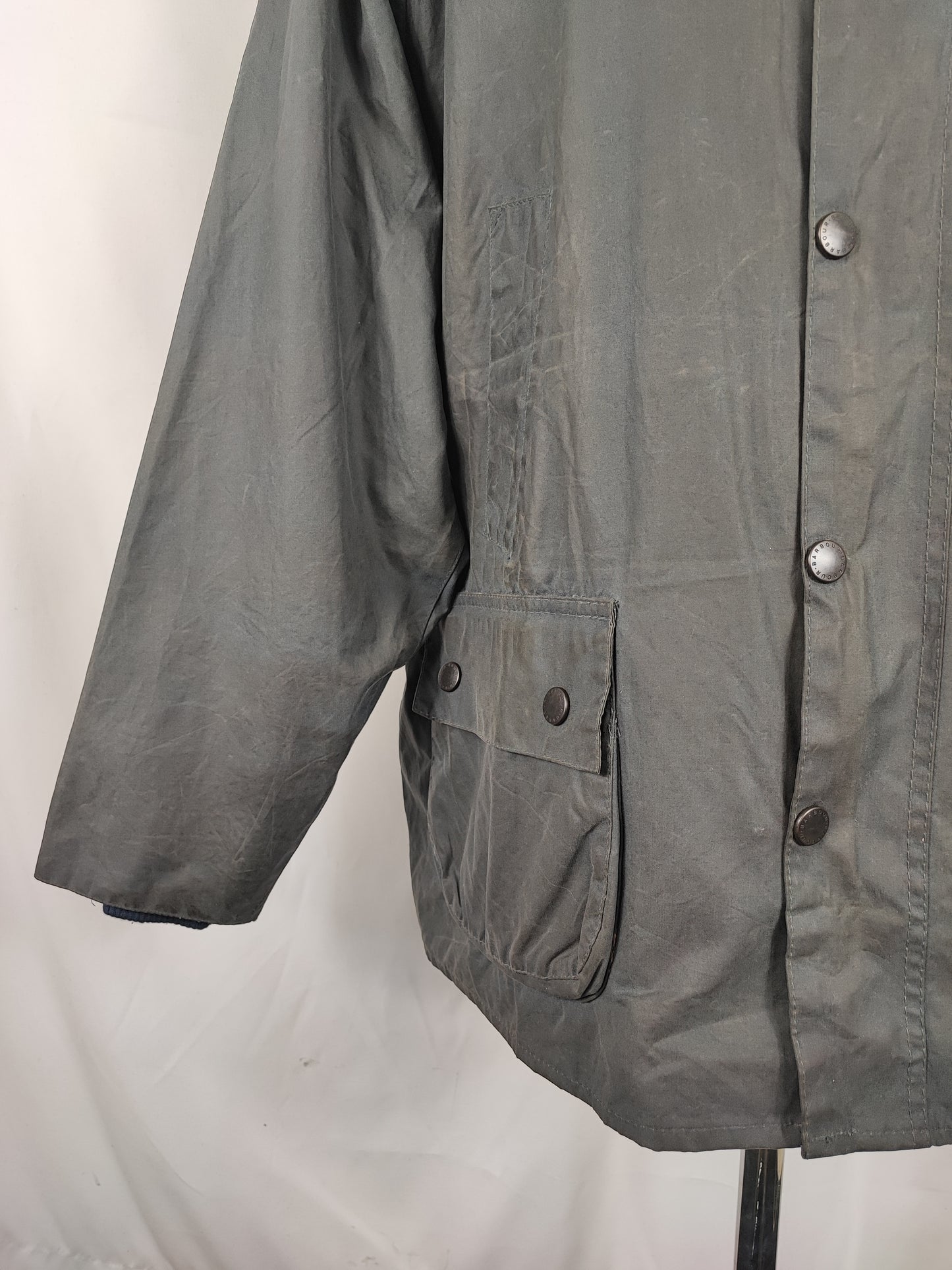 Barbour Bedale Uomo Vintage Blu C48/122cm Man Bedale waxed Navy jacket Size XL comoda