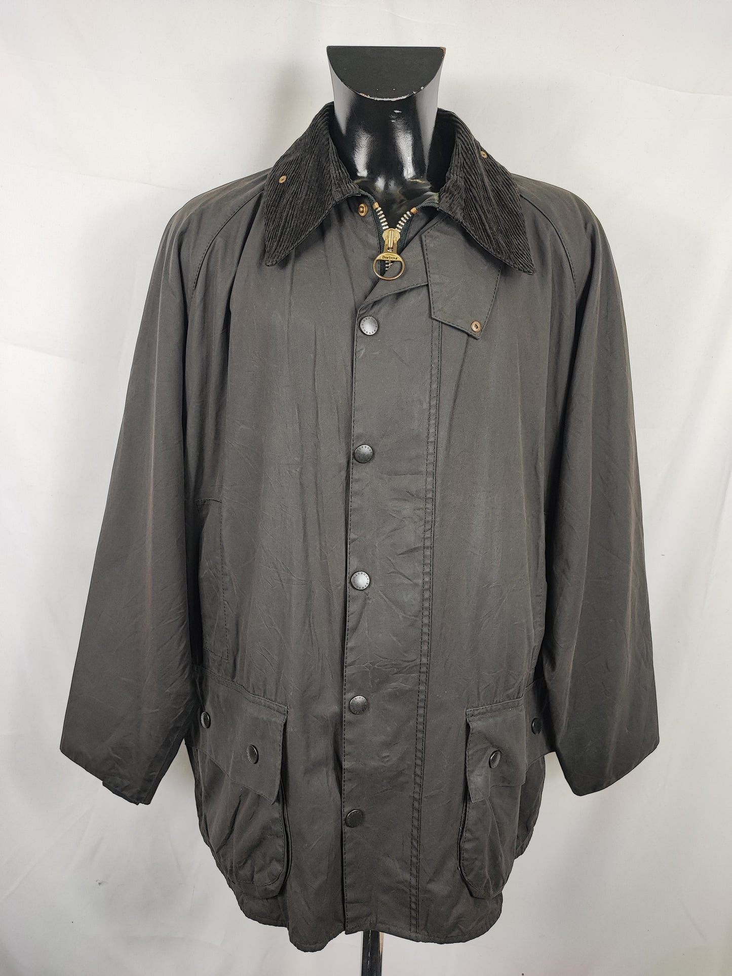 Barbour Giacca Beaufort vintage nero C48/122 cm Black vintage Wax Beaufort jacket XL Comoda