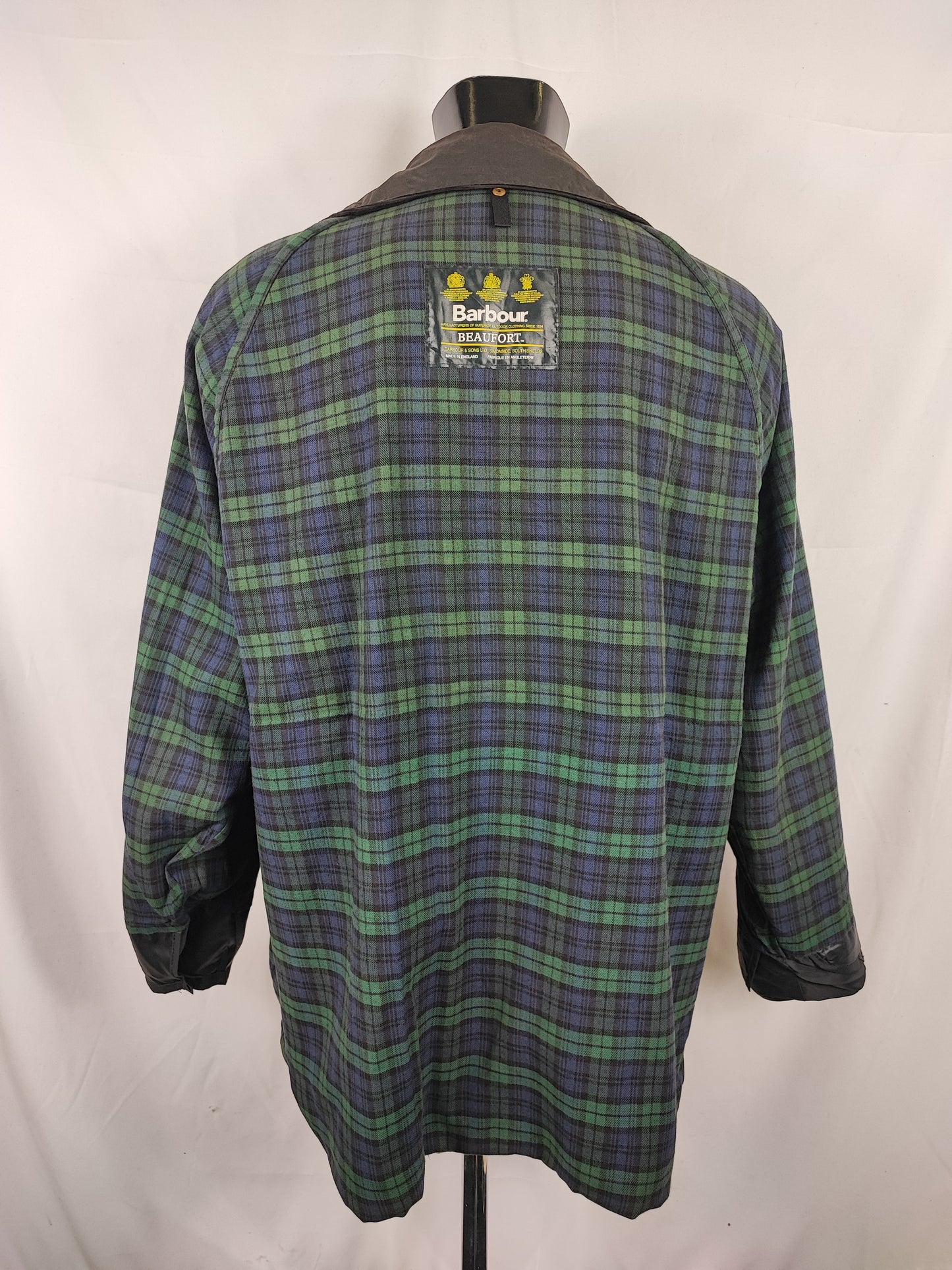 Barbour Giacca Beaufort vintage nero C48/122 cm Black vintage Wax Beaufort jacket XL Comoda