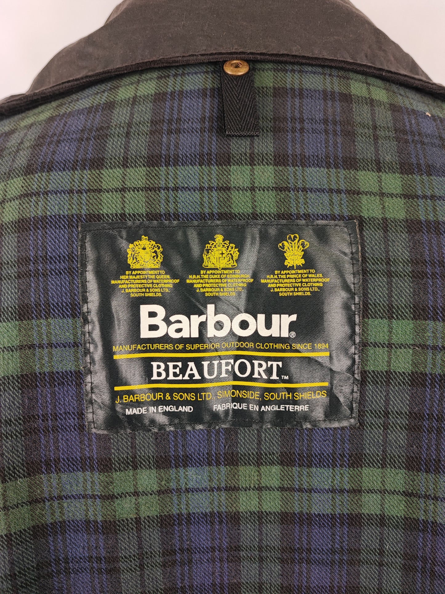 Barbour Giacca Beaufort vintage nero C48/122 cm Black vintage Wax Beaufort jacket XL Comoda