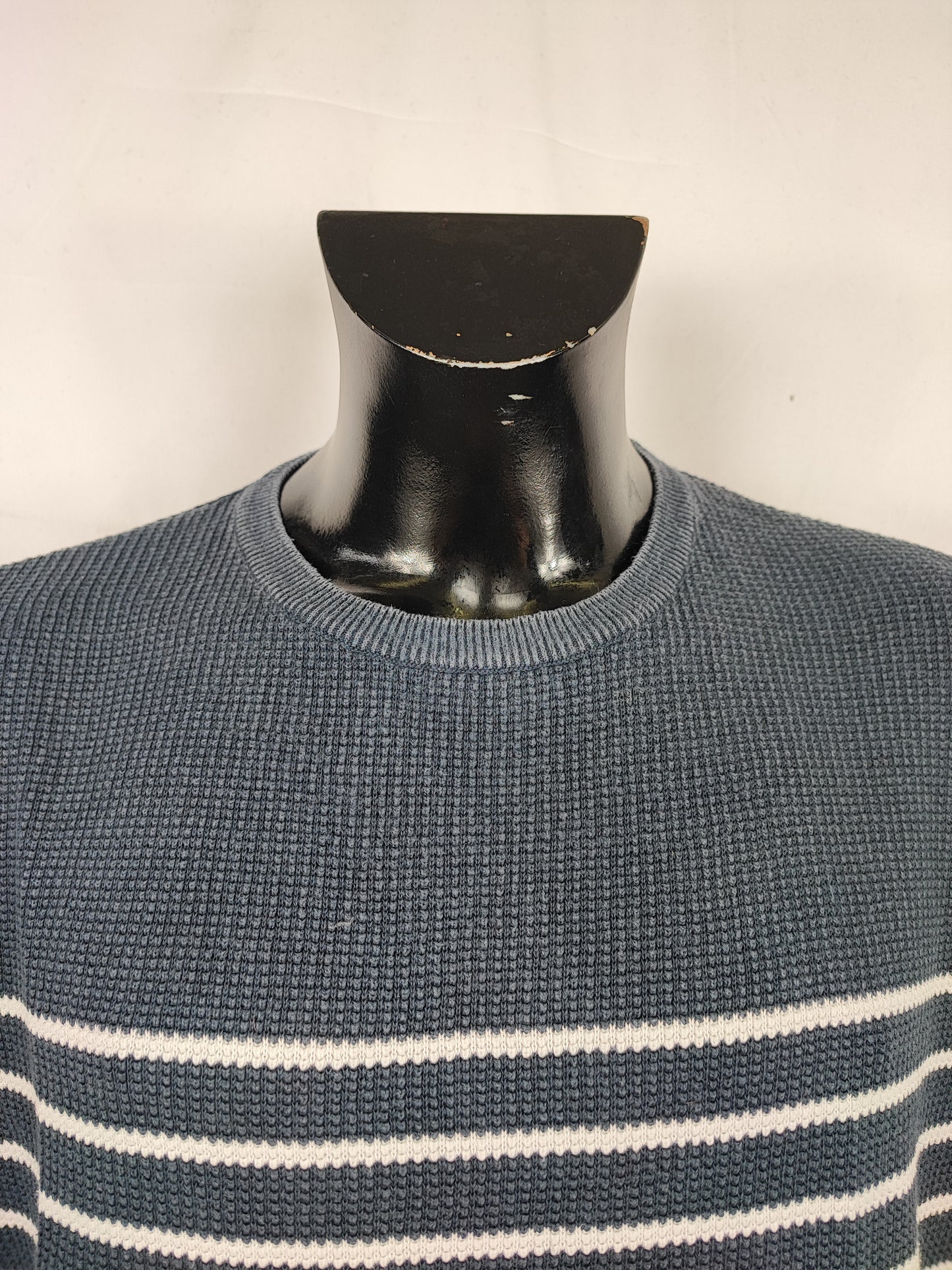 Maglione Barbour da uomo in lana a righe XLarge-Man Navy Jumper Size XLarge