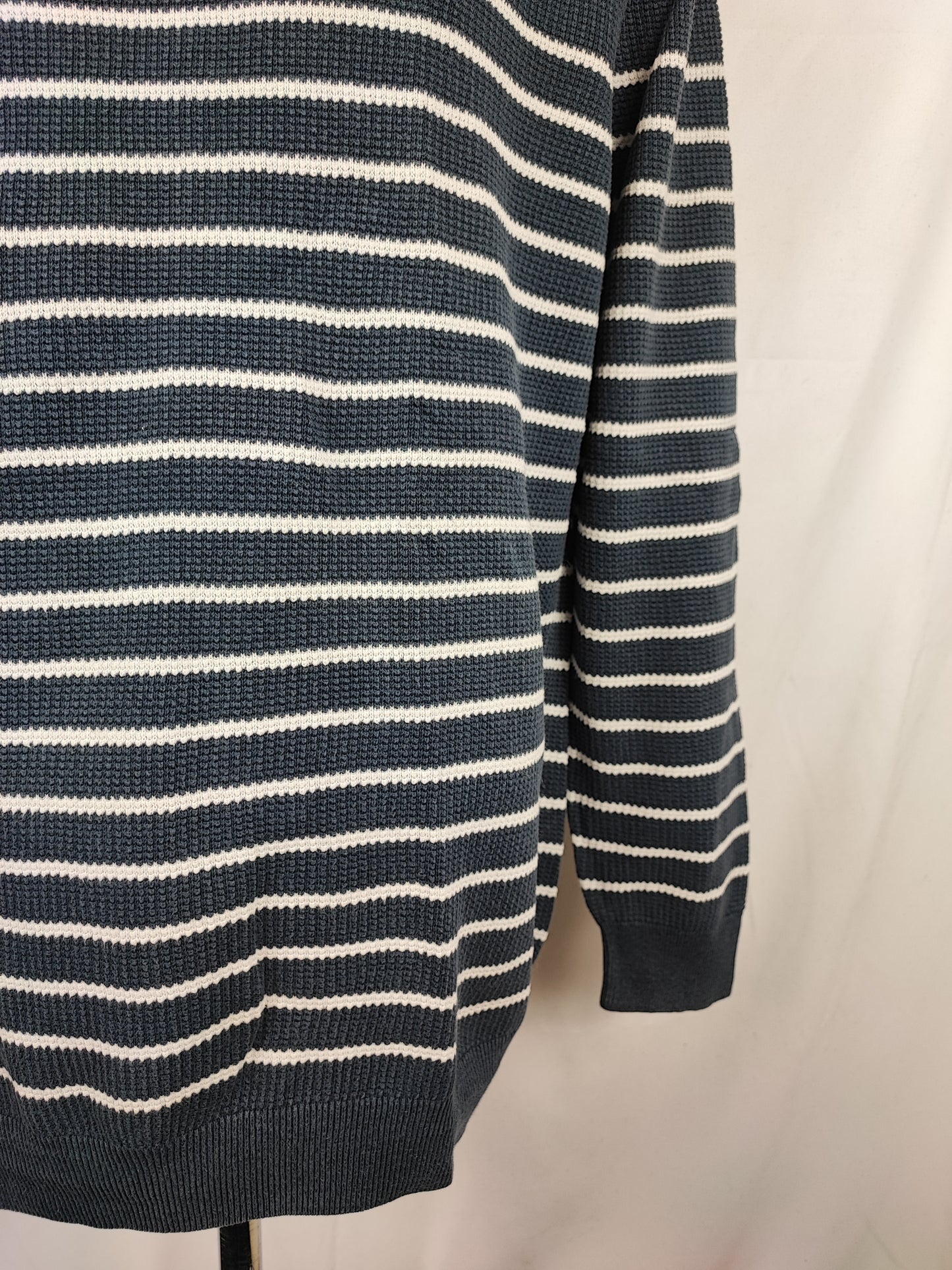 Maglione Barbour da uomo in lana a righe XLarge-Man Navy Jumper Size XLarge