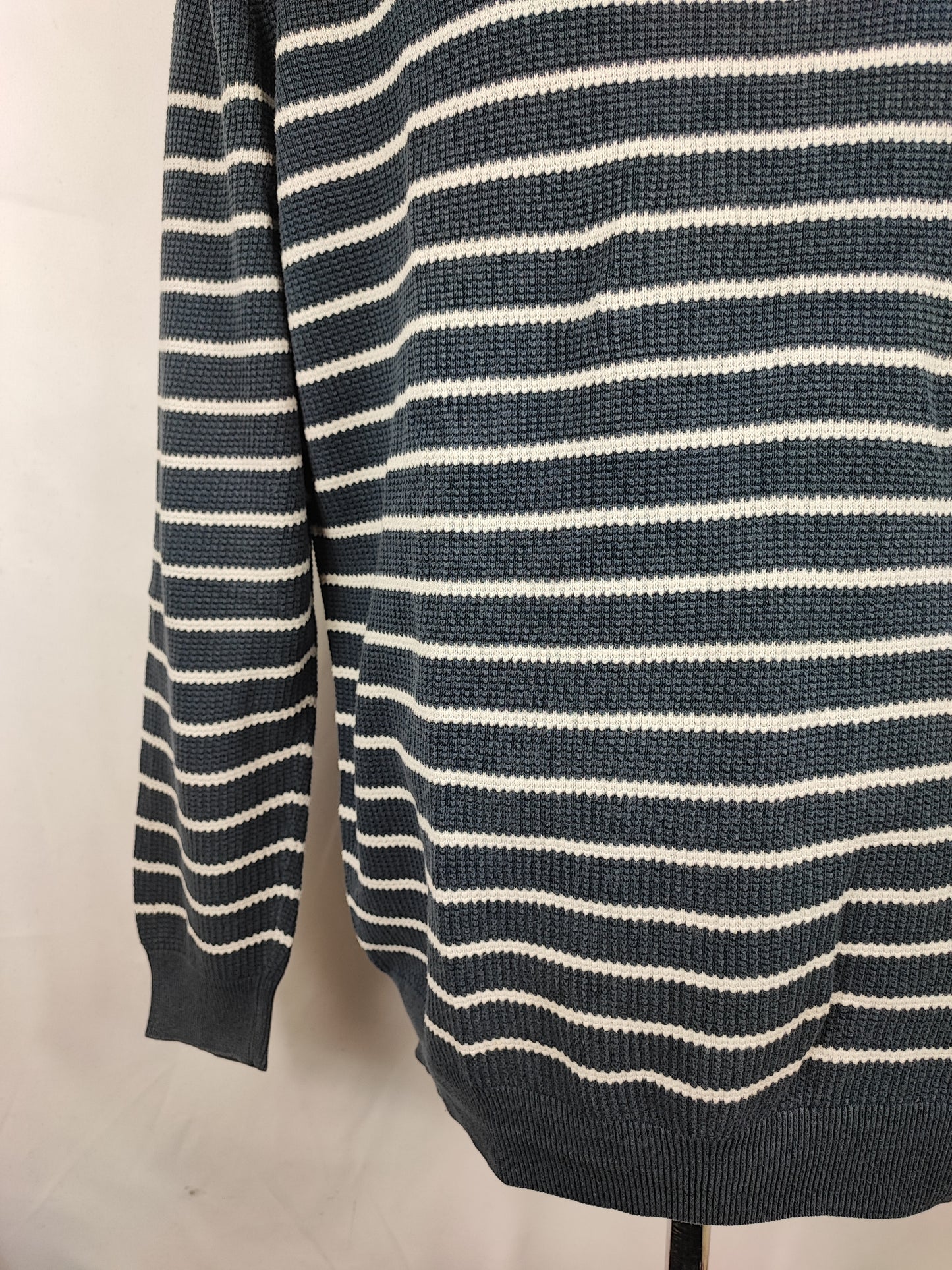 Maglione Barbour da uomo in lana a righe XLarge-Man Navy Jumper Size XLarge