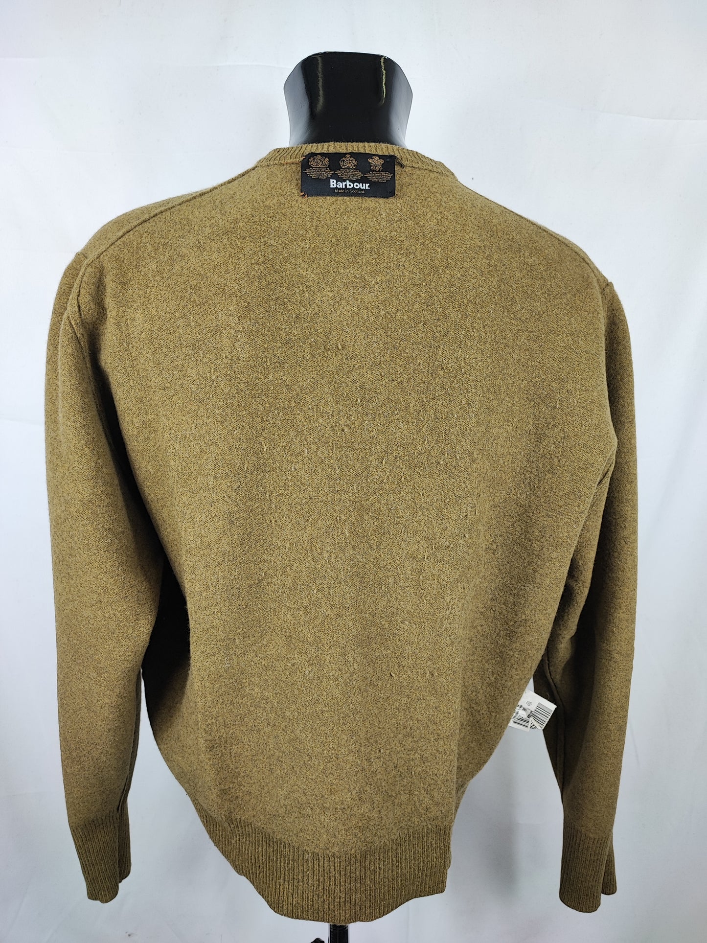 Maglione Barbour da uomo in lana verde chiaro XLarge-Man Green Jumper Size XLarge